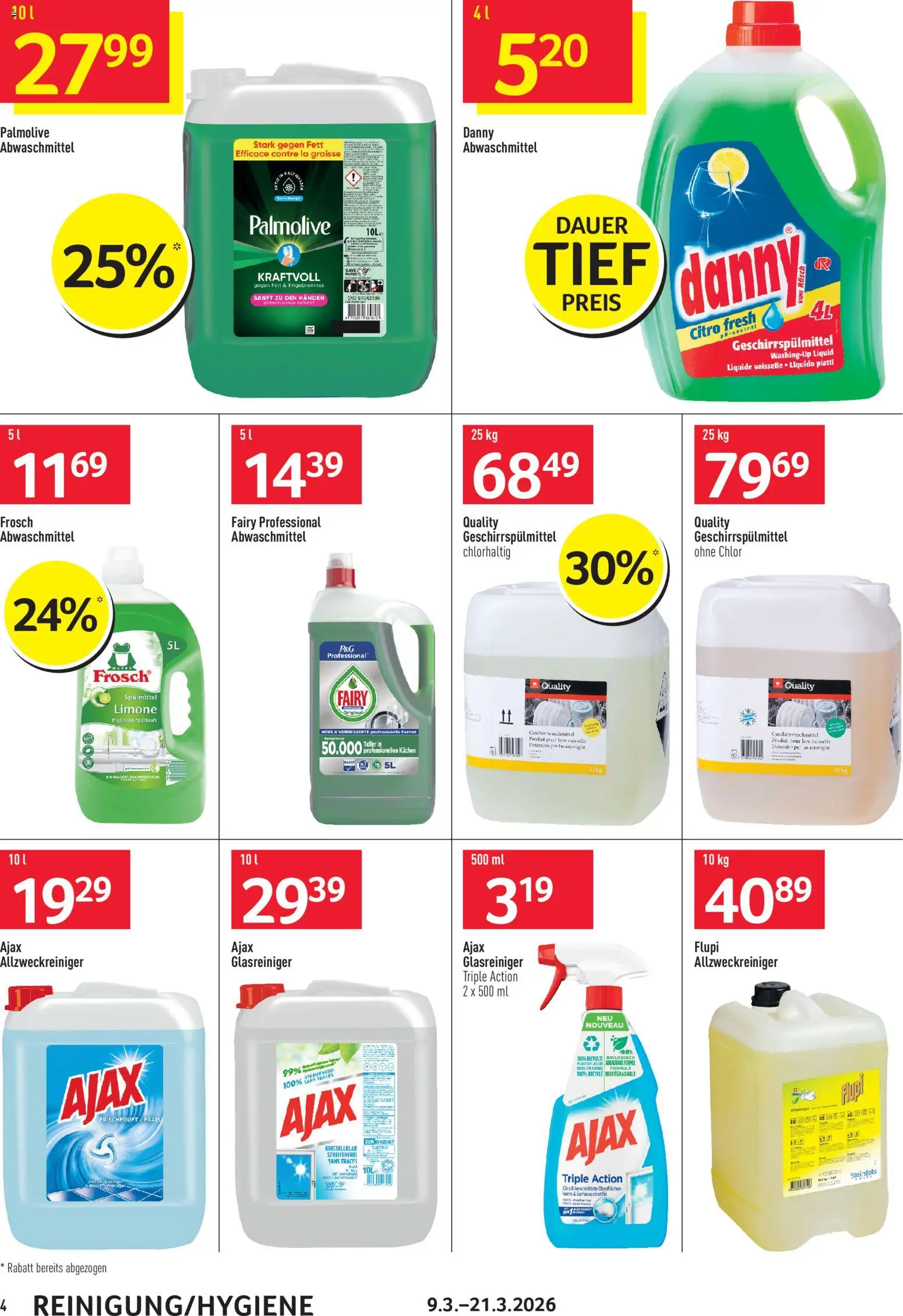 Prodega aktionen Reinigung – gültig ab 09.03.2026 | Seite: 4 | Produkte: Geschirrspülmittel