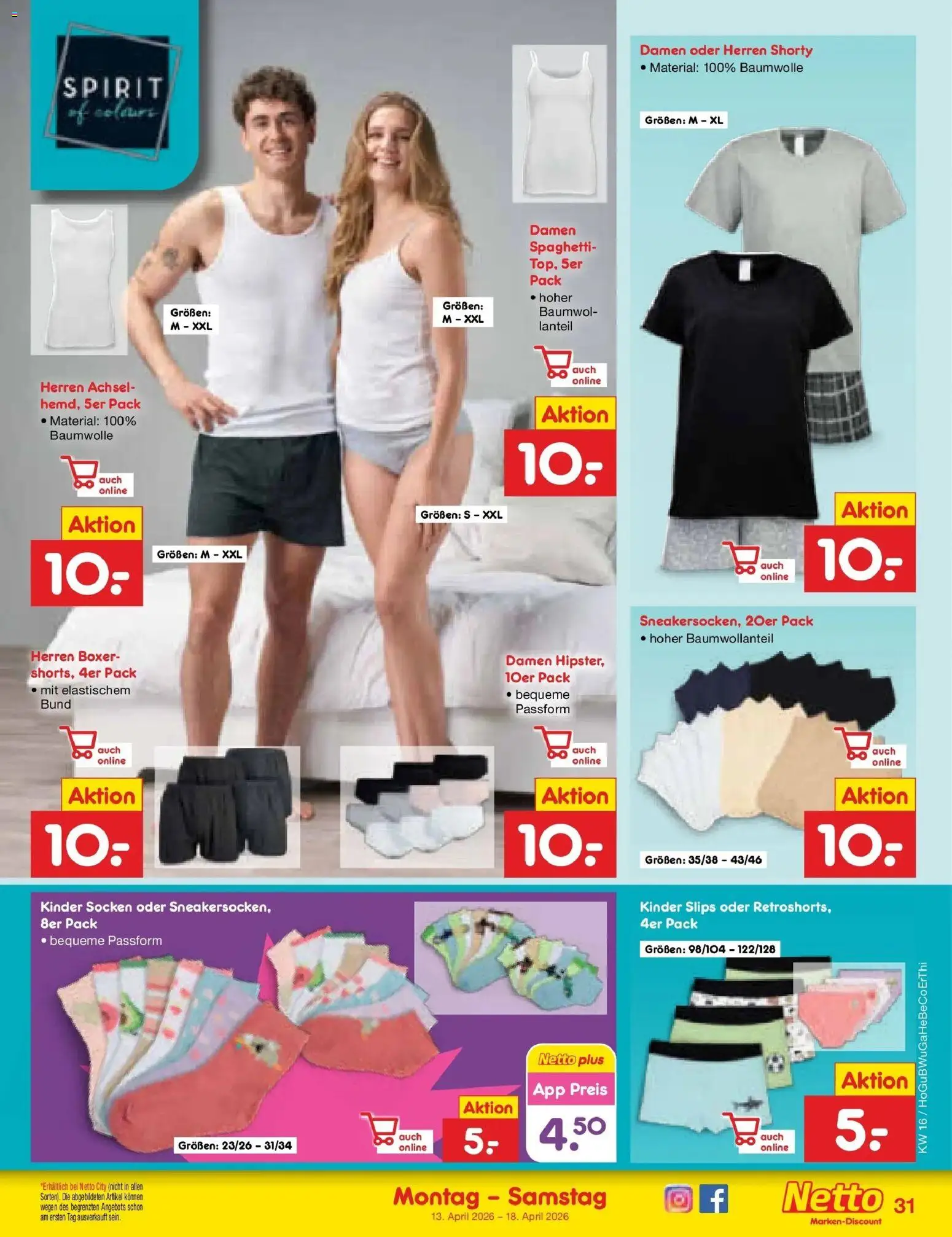 Netto Marken-Discount Prospekt Hannover	 – gültig ab 13.04.2026 | Seite: 49 | Produkte: Socken, Boxer