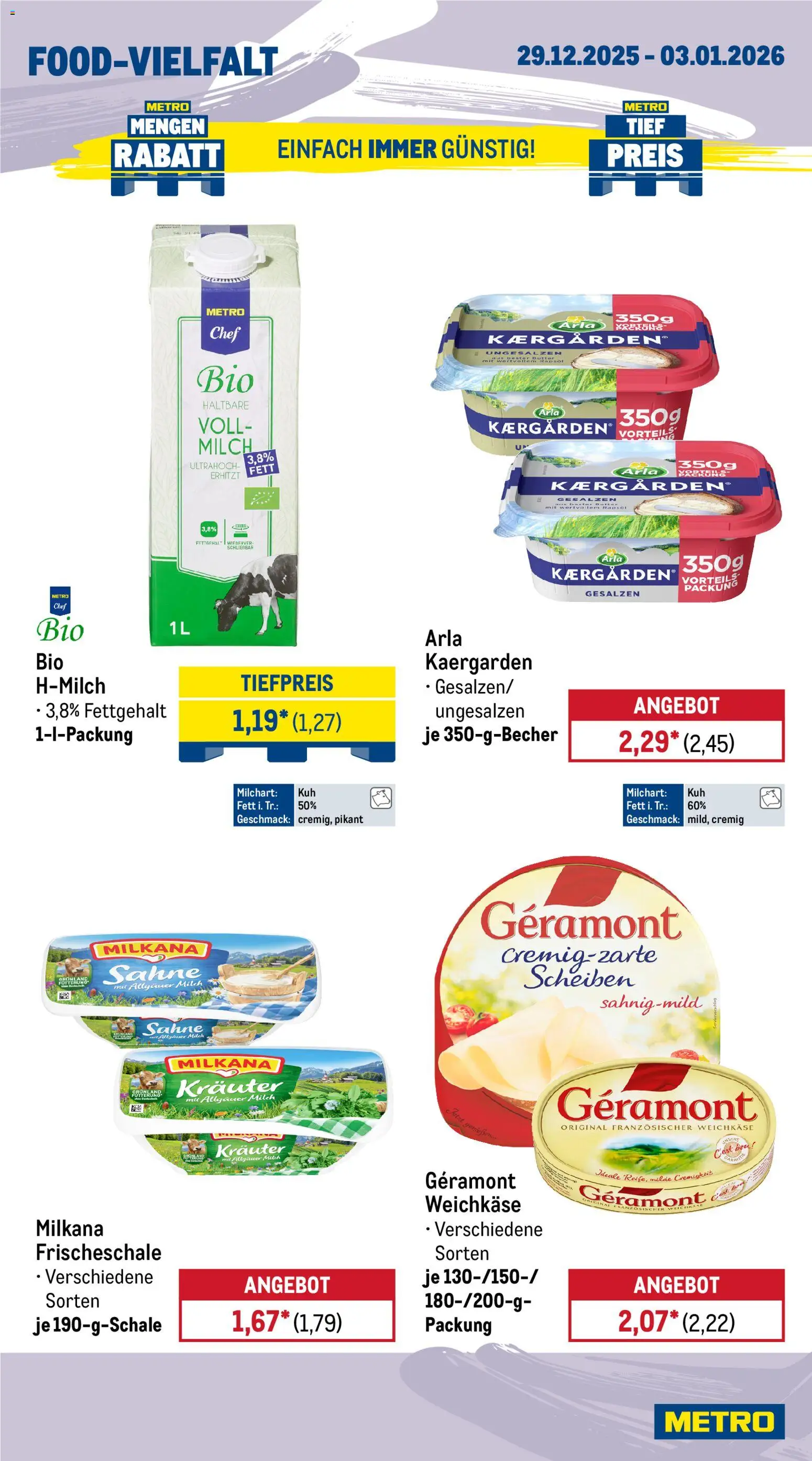 Metro Prospekt 	 – gültig ab 29.12.2025 | Seite: 9 | Produkte: Geramont, Butter, Milkana, Sahne