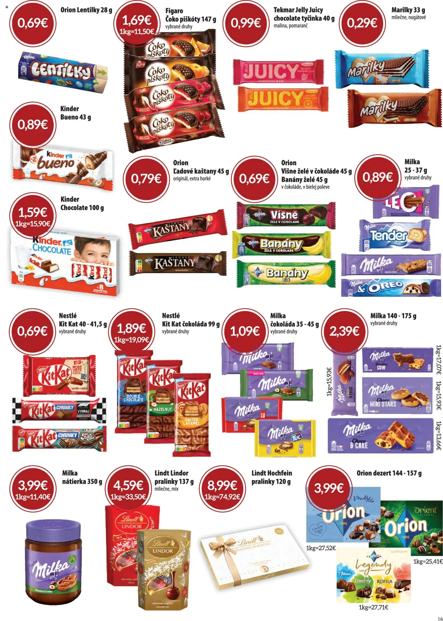 Nové CBA Komfos akcie – leták je platný od 01.04.2026 | Strana: 16 | Produkty: Banány, Čokoláda, Milka, Višne