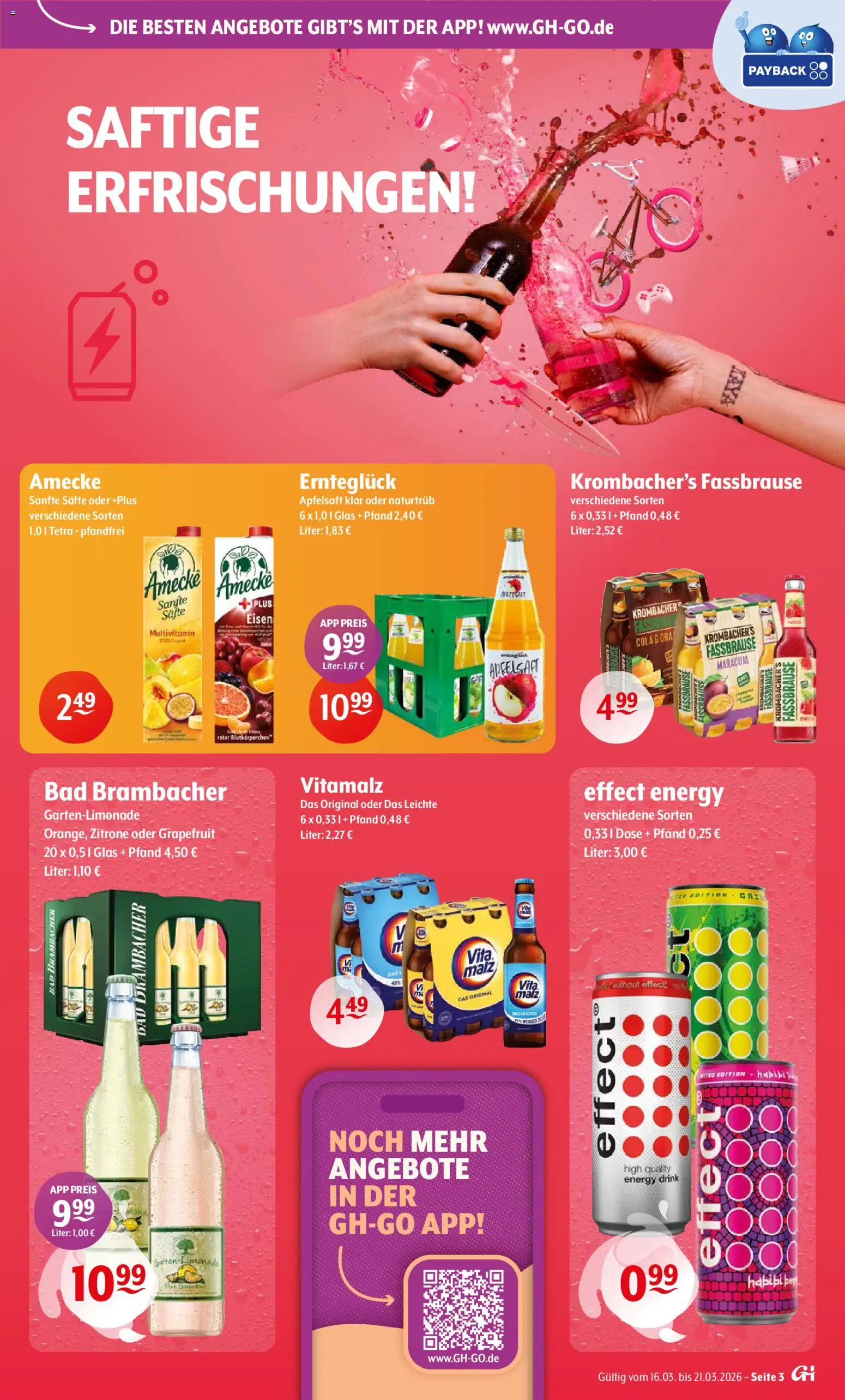 Getränke Hoffmann Prospekt 	 – gültig ab 16.03.2026 | Seite: 3 | Produkte: Energy, Bad, Krombacher, Fassbrause