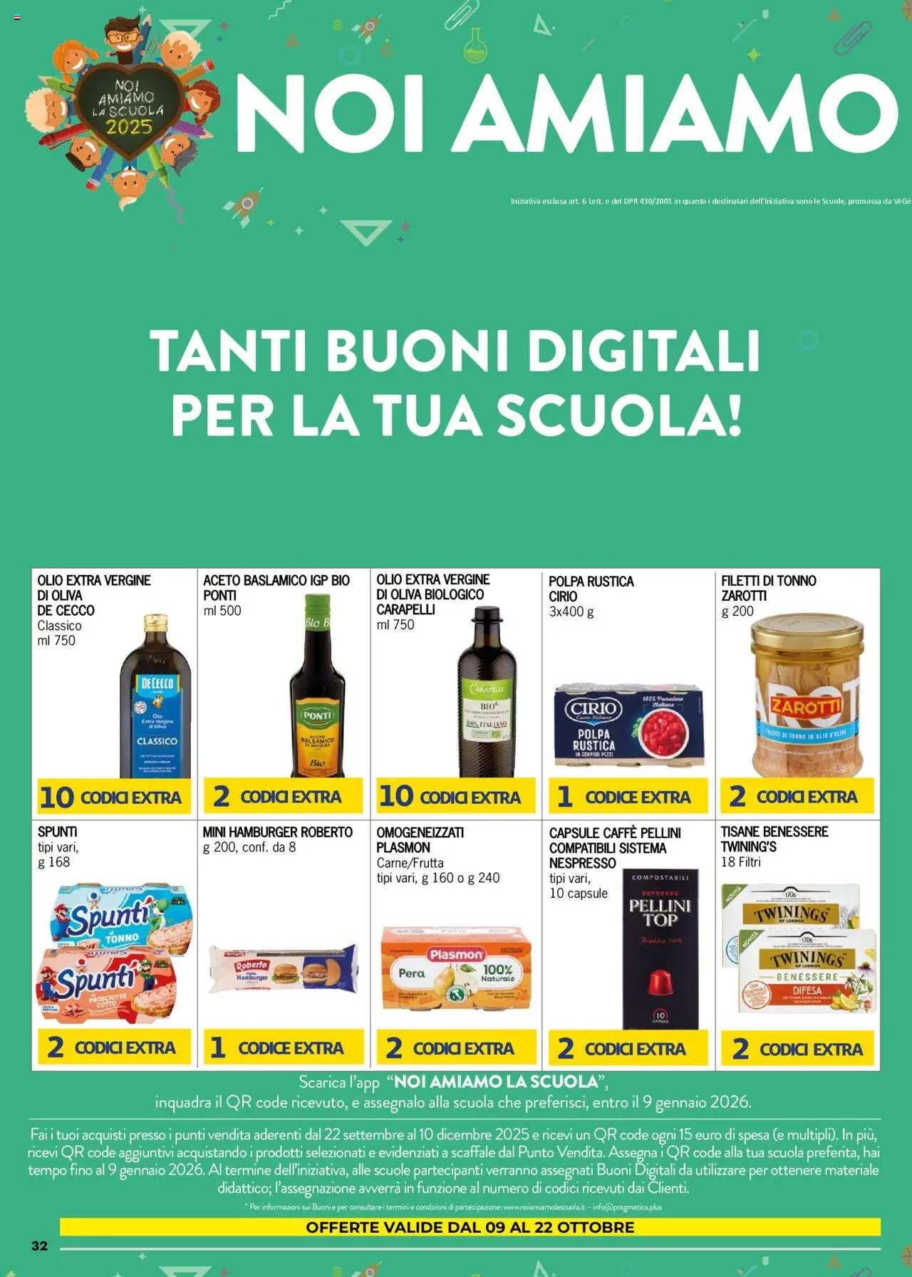 Volantino bennet del 09.10.2025 | Pagina: 32 | Prodotti: Prosciutto, Tonno, Aceto, Olio extra vergine