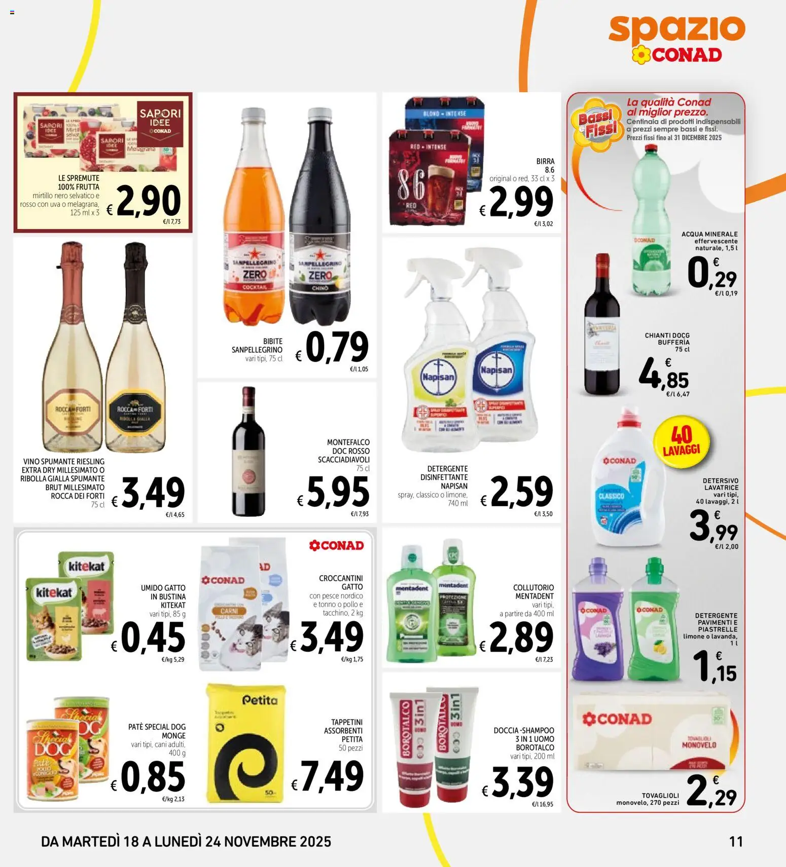 Volantino Spazio Conad del 18.11.2025 | Pagina: 11 | Prodotti: Shampoo, Limone, Vino, Lavatrice