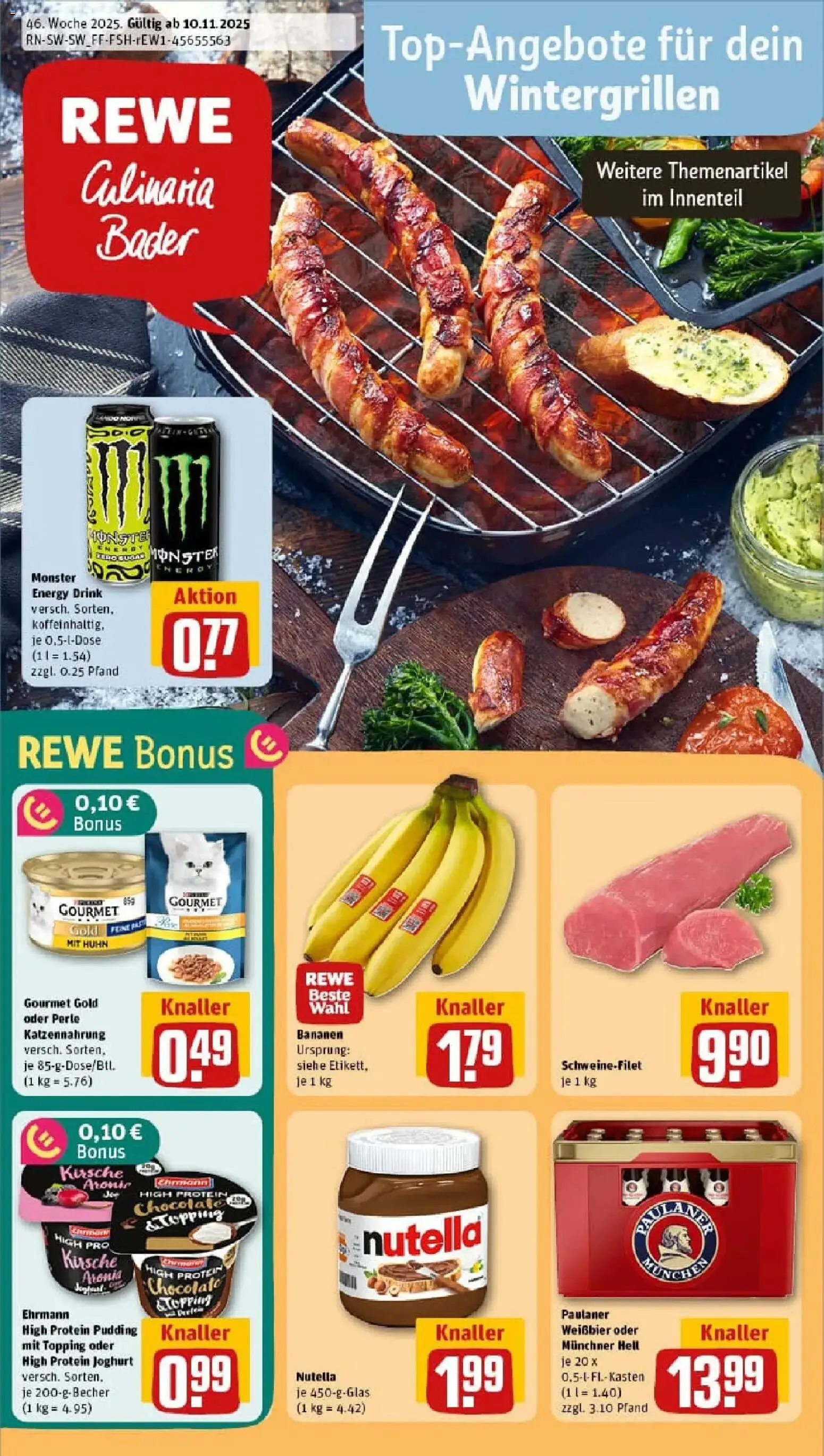 Rewe prospekt Freudenstadt	 – gültig ab 10.11.2025 | Seite: 1 | Produkte: Joghurt, Weißbier, Pudding, Schweinefilet