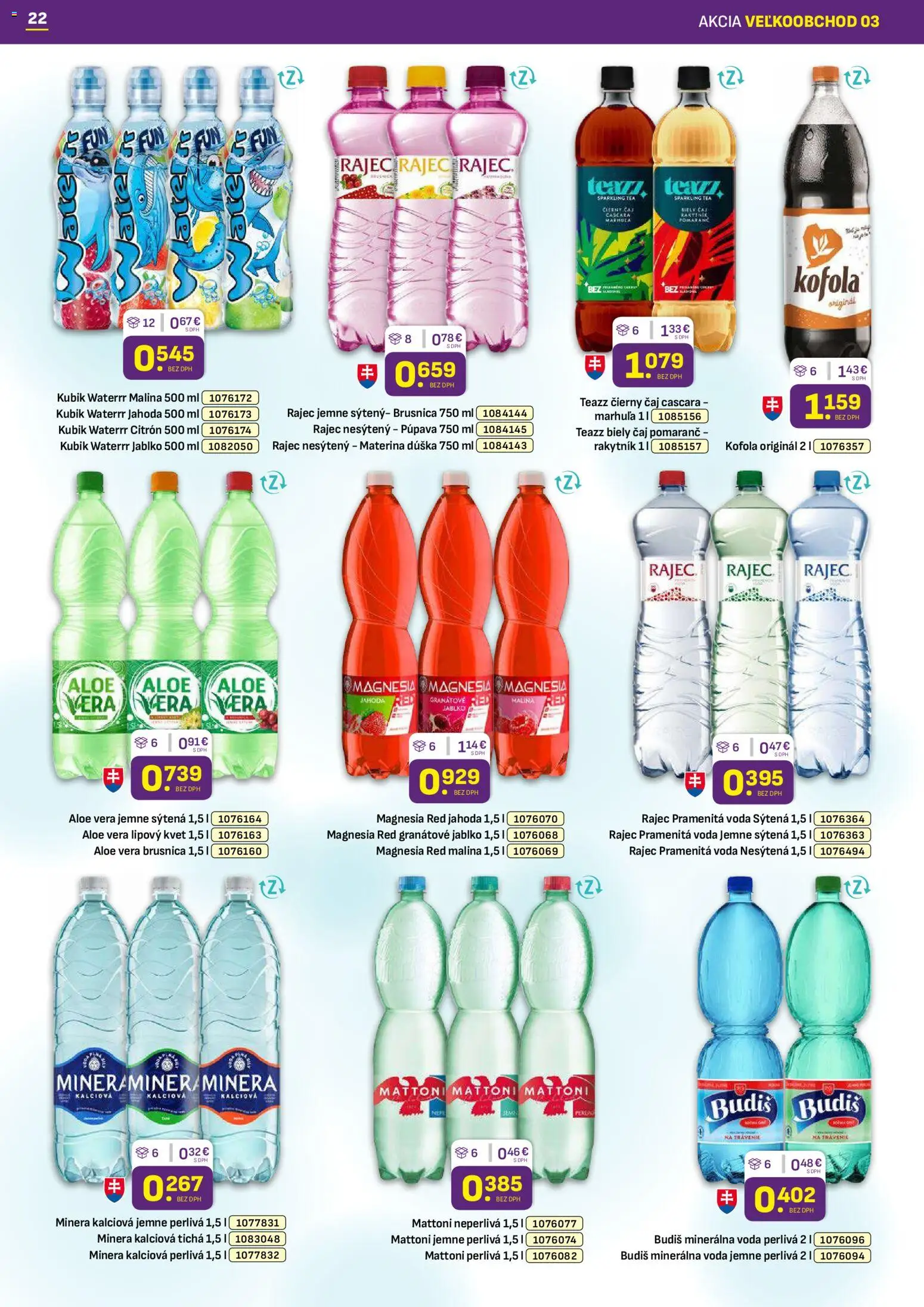 Nové Libex akcie – leták je platný od 02.02.2026 | Strana: 22 | Produkty: Rajec, Magnesia, Mattoni, Voda