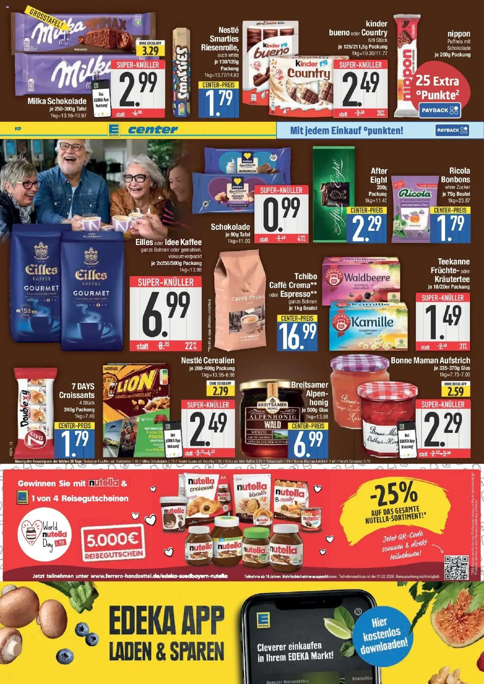 Edeka prospekt Augsburg-Göggingen	 – gültig ab 18.01.2026 | Seite: 10 | Produkte: Kaffee, Smarties, Milka, Bonne maman