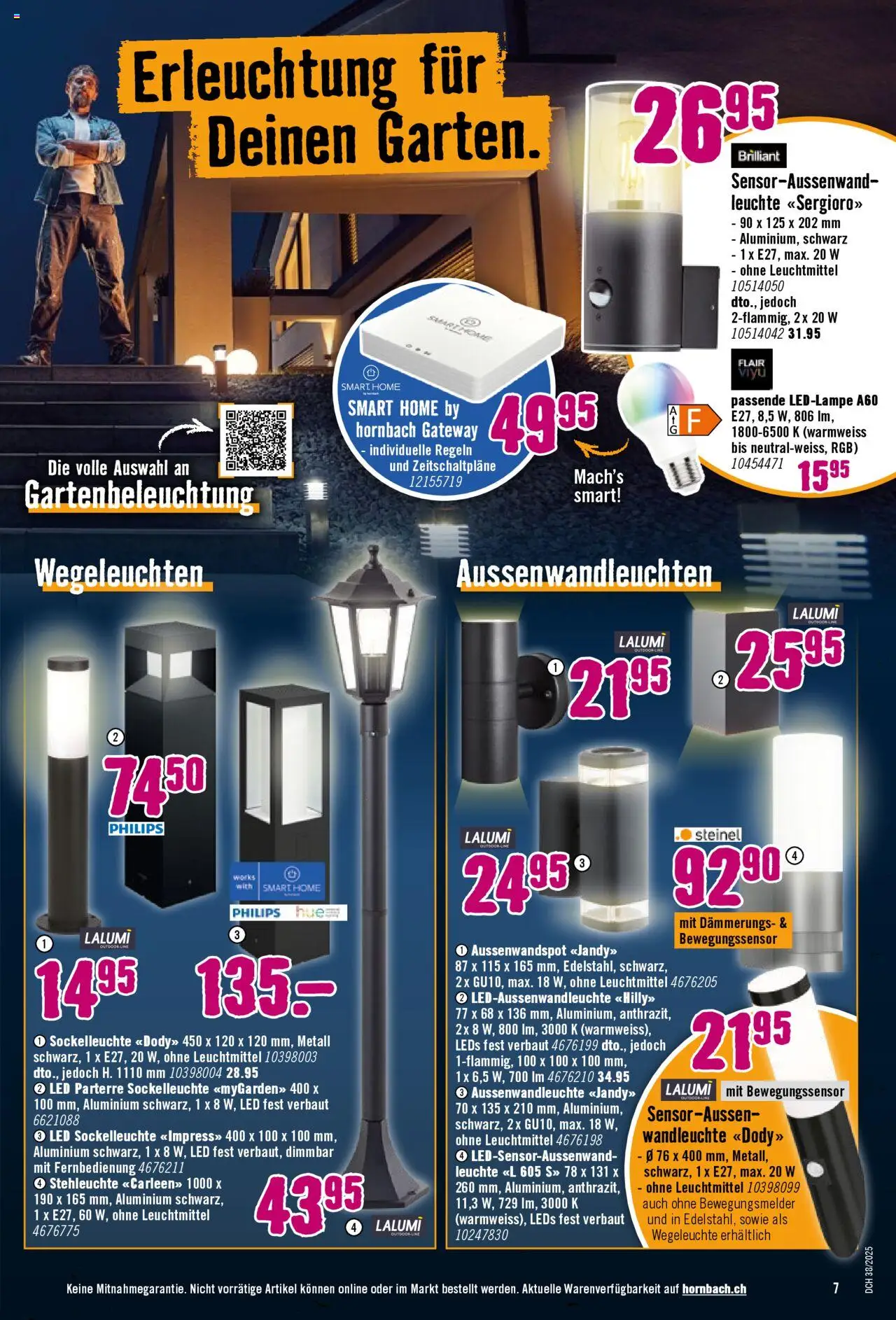 Hornbach Aktionen – gültig ab 15.09.2025 | Seite: 7 | Produkte: Wandleuchte, Philips