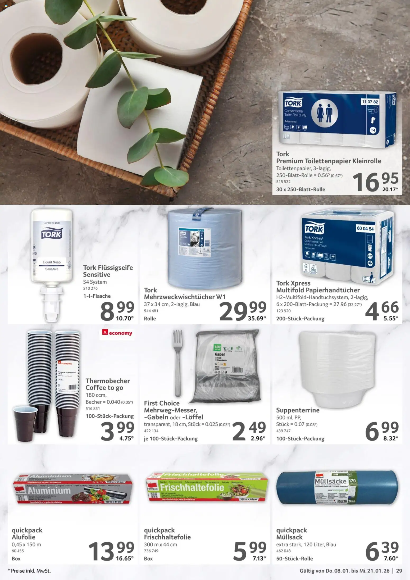 Selgros Gastronomie – gültig ab 08.01.2026 | Seite: 29 | Produkte: Toilettenpapier