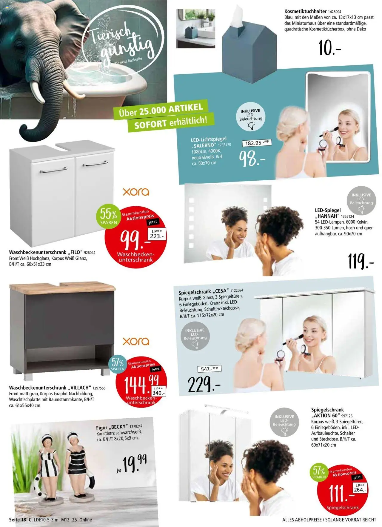 Zurbrüggen - Zurbrüggen: Tierisch günstig – gültig ab 10.10.2025 | Seite: 46 | Produkte: Waschbecken, Spiegelschrank, Unterschrank
