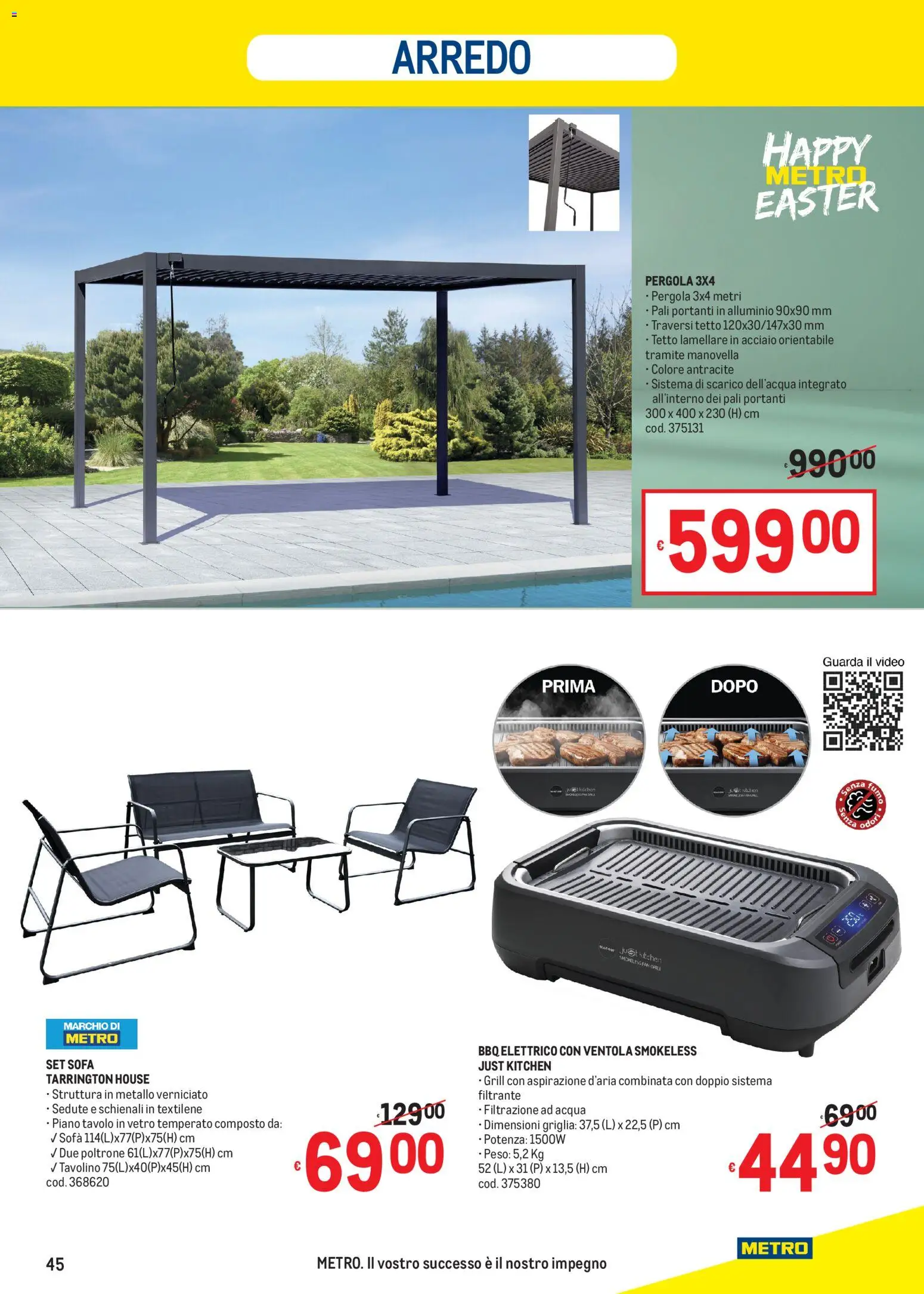 Volantino Metro volantino del 19.03.2026 | Pagina: 45 | Prodotti: Tavolino, Alluminio, Griglia, Tavolo
