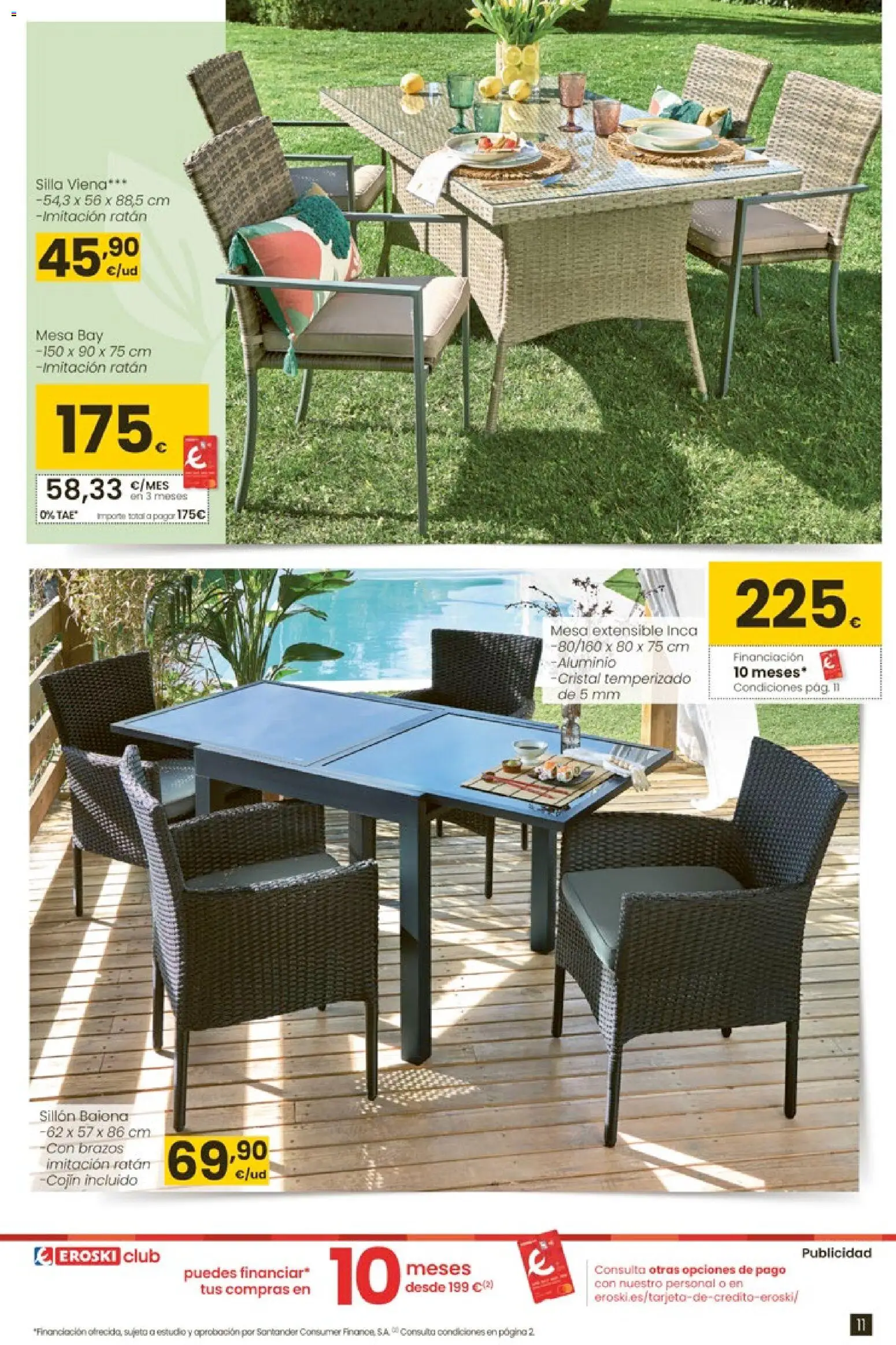 Eroski - Qué oasis │ válido desde el 26.03.2026 | Página: 11 | Productos: Mesa extensible, Cojín, Mesa, Silla