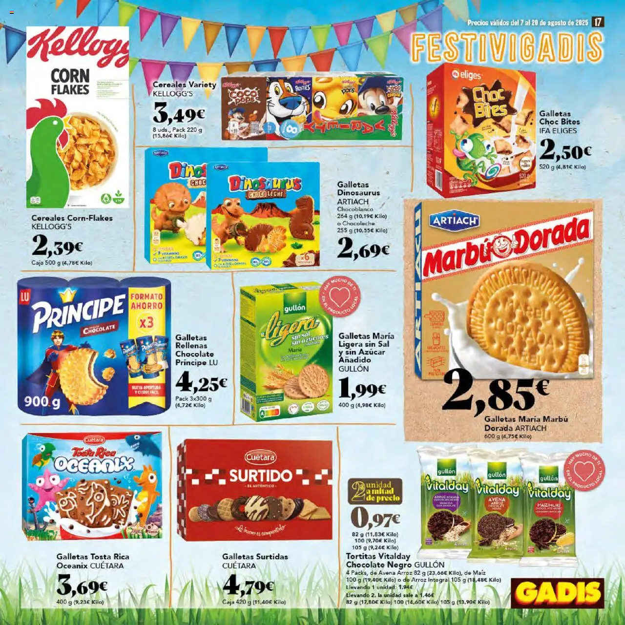 Gadis folleto │ válido desde el 07.08.2025 | Página: 17 | Productos: Arroz, Cereales, Galletas, Caja
