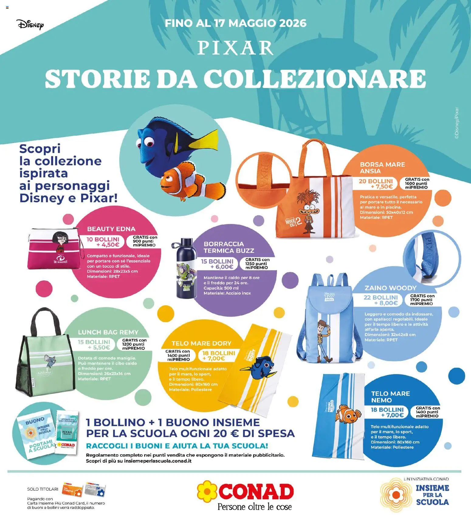 Volantino Conad del 22.04.2026 | Pagina: 24 | Prodotti: Zaino, Borsa, Borraccia