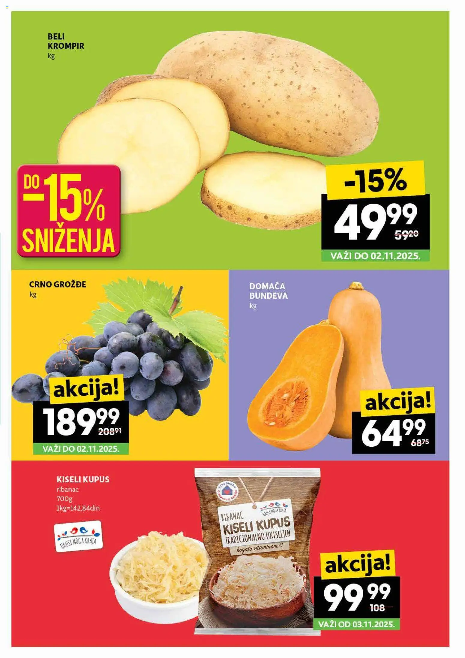 Roda katalog - važi od 30.10.2025 | Strana: 2 | Proizvode: Kiseli kupus, Kupus, Bundeva, Beli krompir