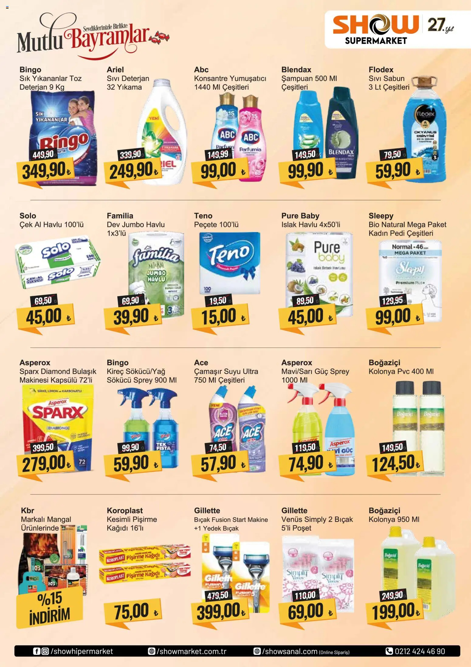 Show Market Katalog - 13.03.2026 tarihinden itibaren geçerlidir | Sayfa: 8 | Ürünler: Şampuan, Sabun, Deterjan, Limon