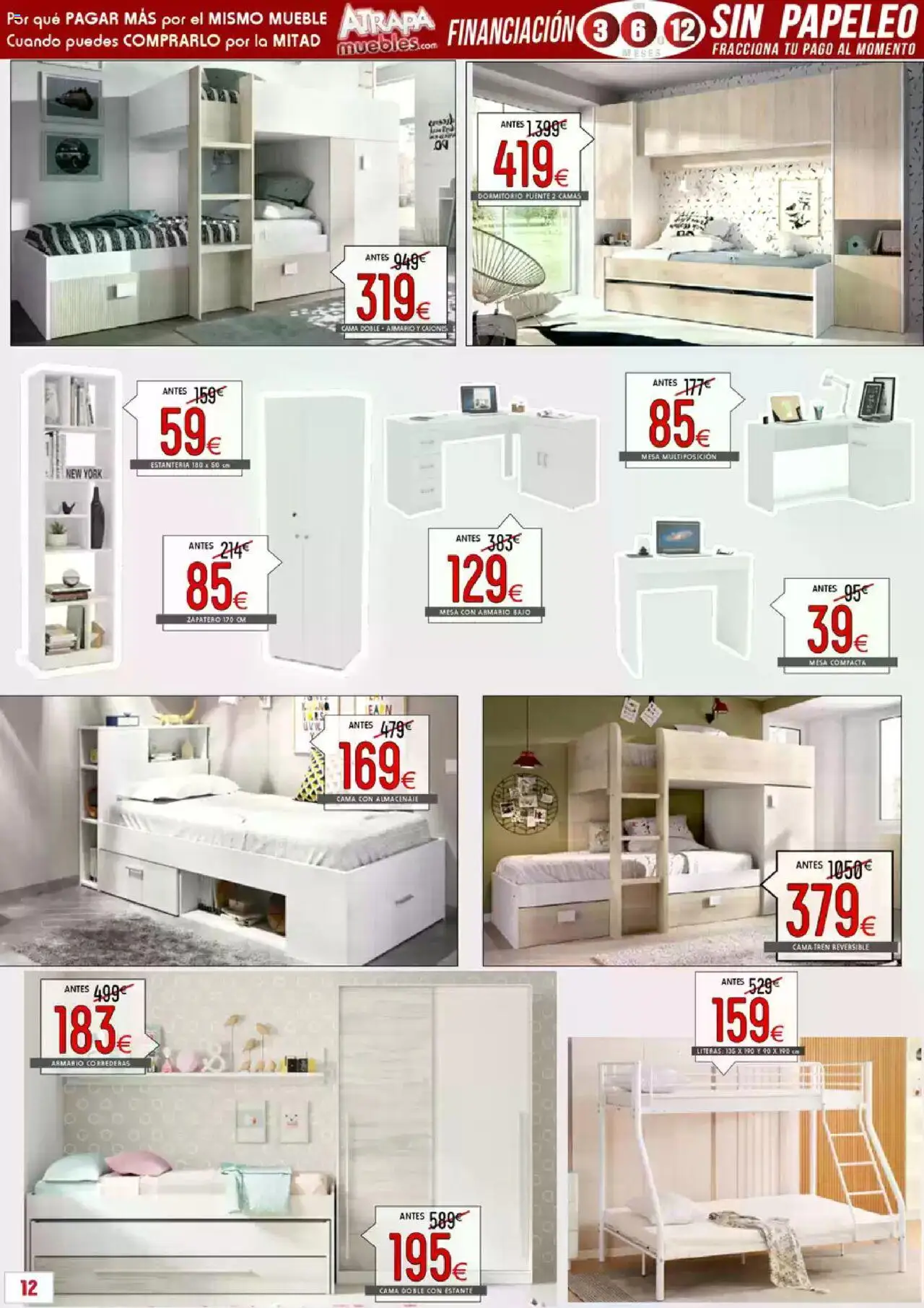 Atrapa Muebles folleto │ válido desde el 01.08.2025 | Página: 12 | Productos: Zapatero, Estante, Mesa, Armario