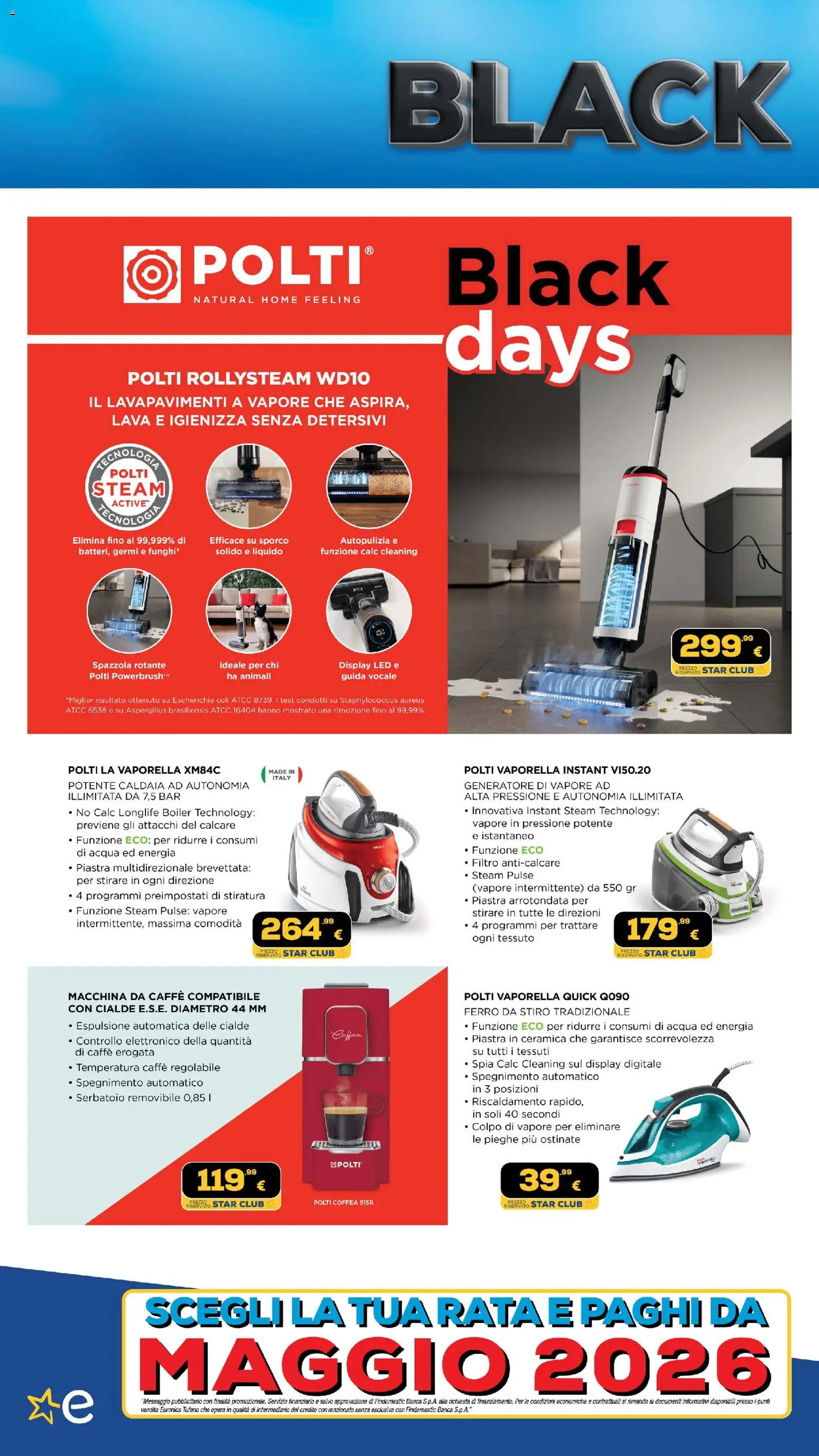 Volantino Euronics del 13.11.2025 | Pagina: 359 | Prodotti: Spazzola, Macchina da caffe, Acqua, Ferro da stiro