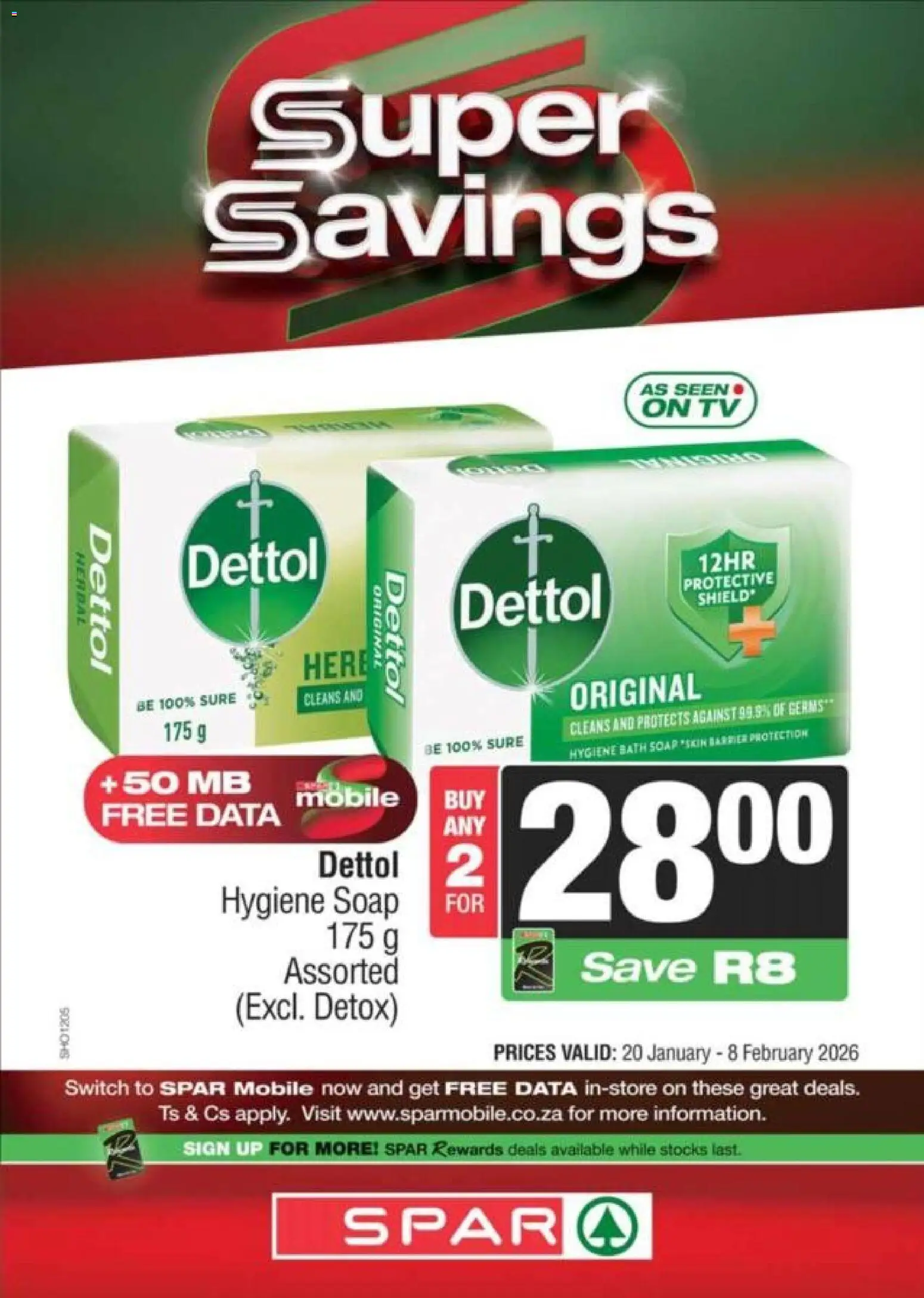 New Superspar catalogue – valid from 20.01.2026 | Page: 12 | Products: Data, TV, Bath, Soap