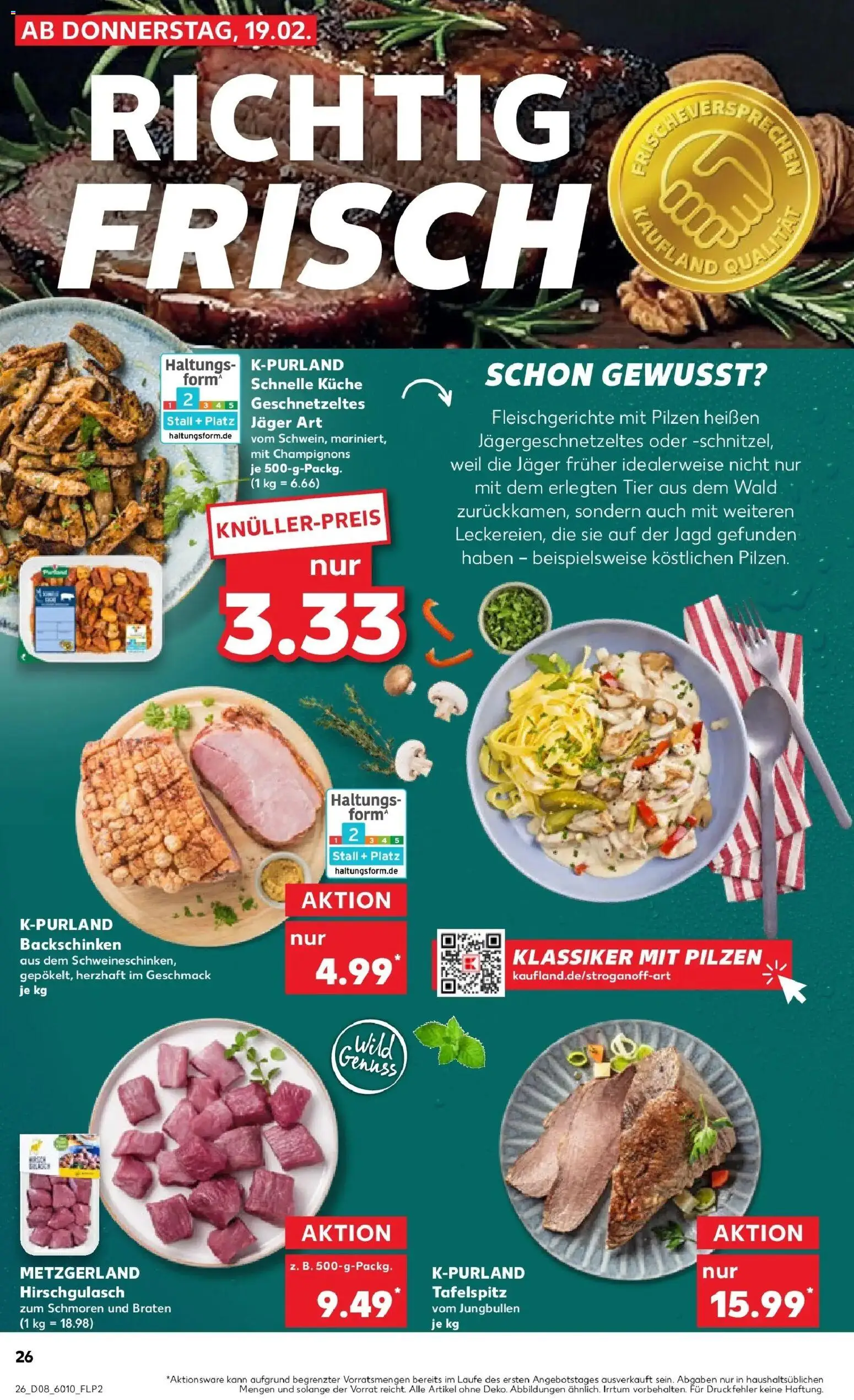 Kaufland prospekt Backnang	 – gültig ab 19.02.2026 | Seite: 34 | Produkte: Tafelspitz, Küche, Champignons