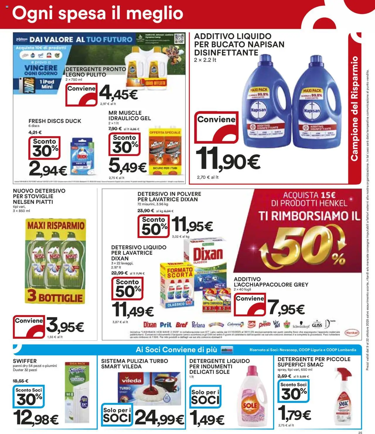 Volantino Ipercoop del 09.10.2025 | Pagina: 25 | Prodotti: Detersivo in polvere, Detergente, Data, Ipad