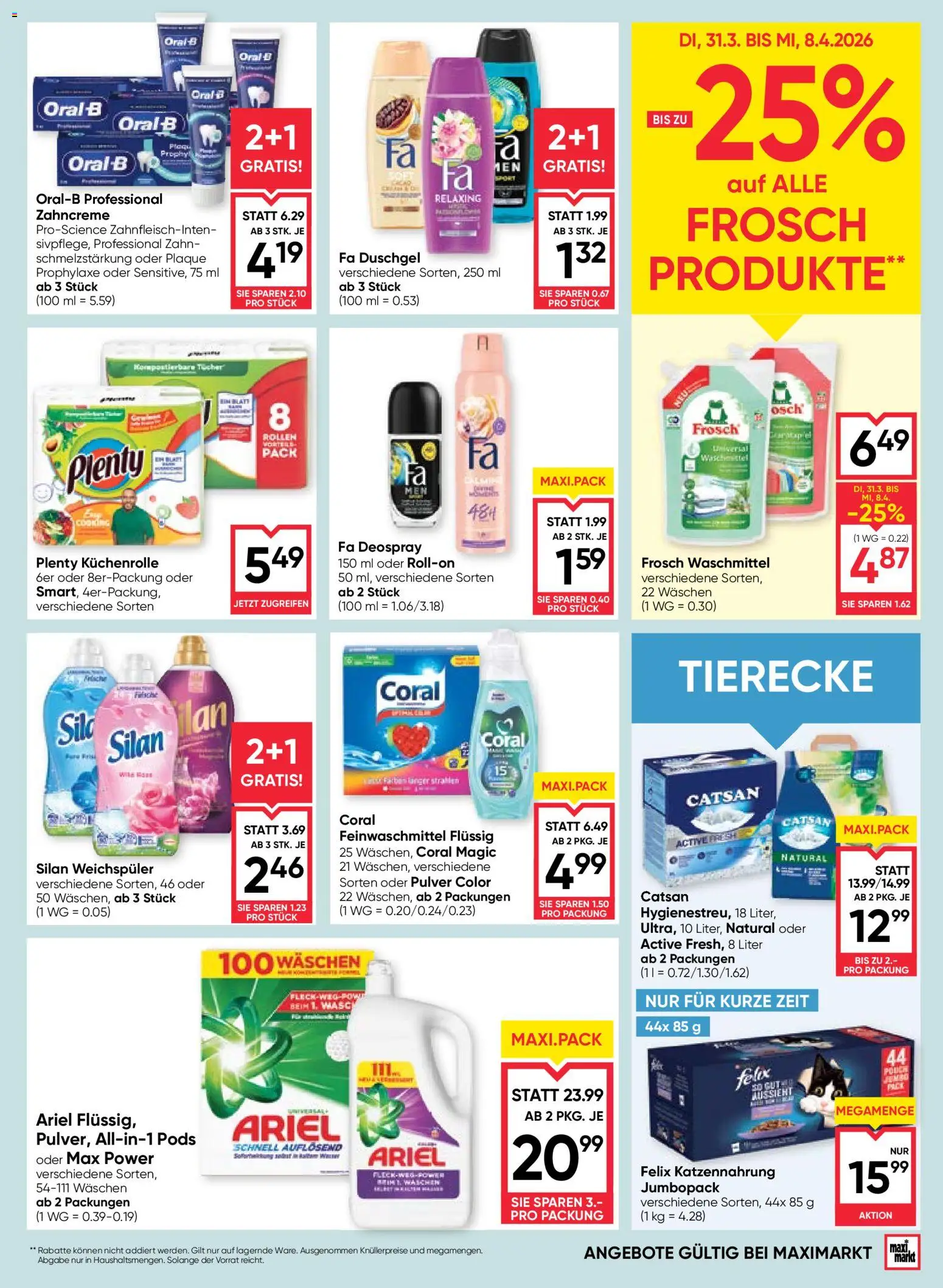Maximarkt Flugblatt gültig ab 31.03.2026 | Seite: 17 | Produkte: Duschgel, Weichspüler, Waschmittel