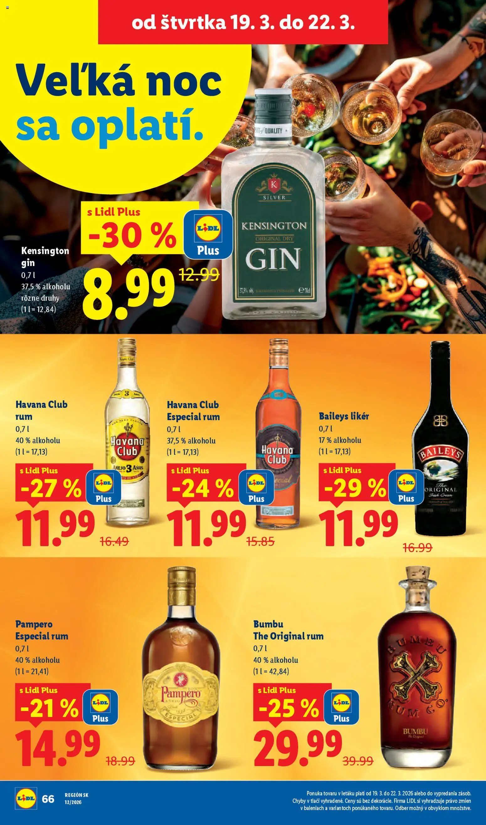 Nové Lidl akcie – leták je platný od 16.03.2026 | Strana: 84 | Produkty: Gin, Rum, Baileys