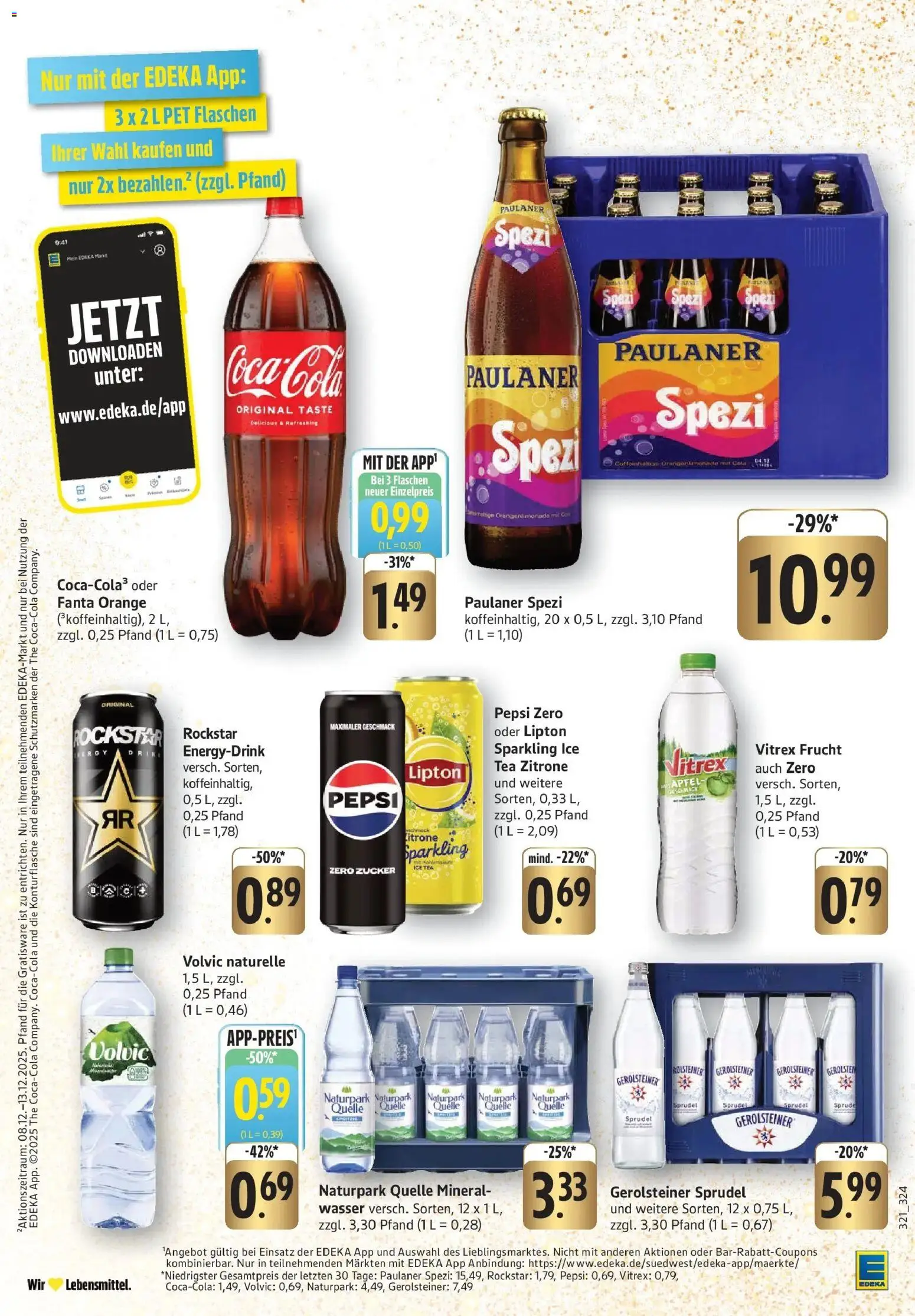 Edeka prospekt Friedrichsthal	 – gültig ab 08.12.2025 | Seite: 26 | Produkte: Fanta, Zucker, Volvic, Paulaner