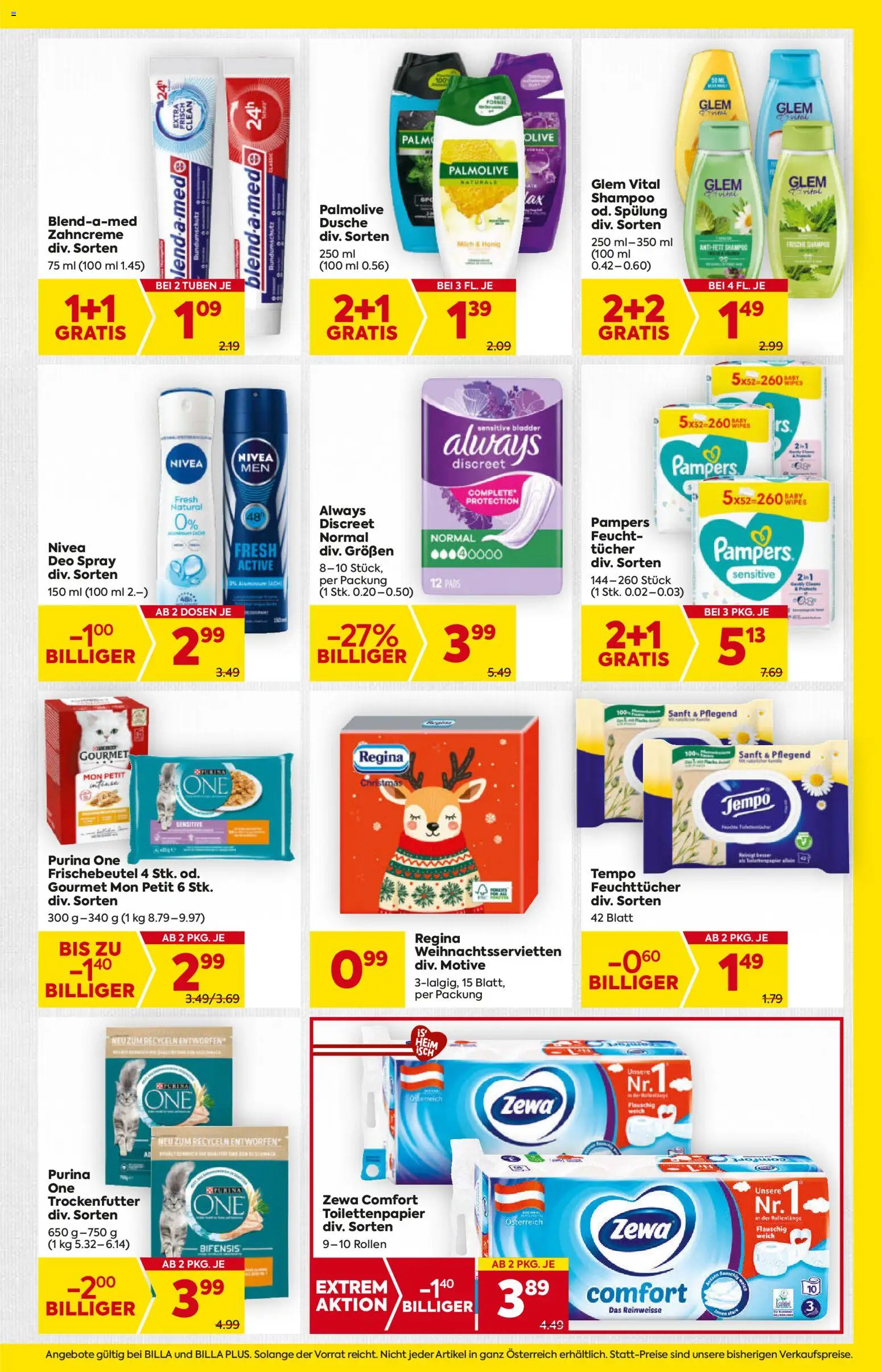 Billa AT akciós ujság - amely érvényes a következő dátumtól: 06.11.2025 | Oldal: 3 | Termékek: Pampers, Purina one