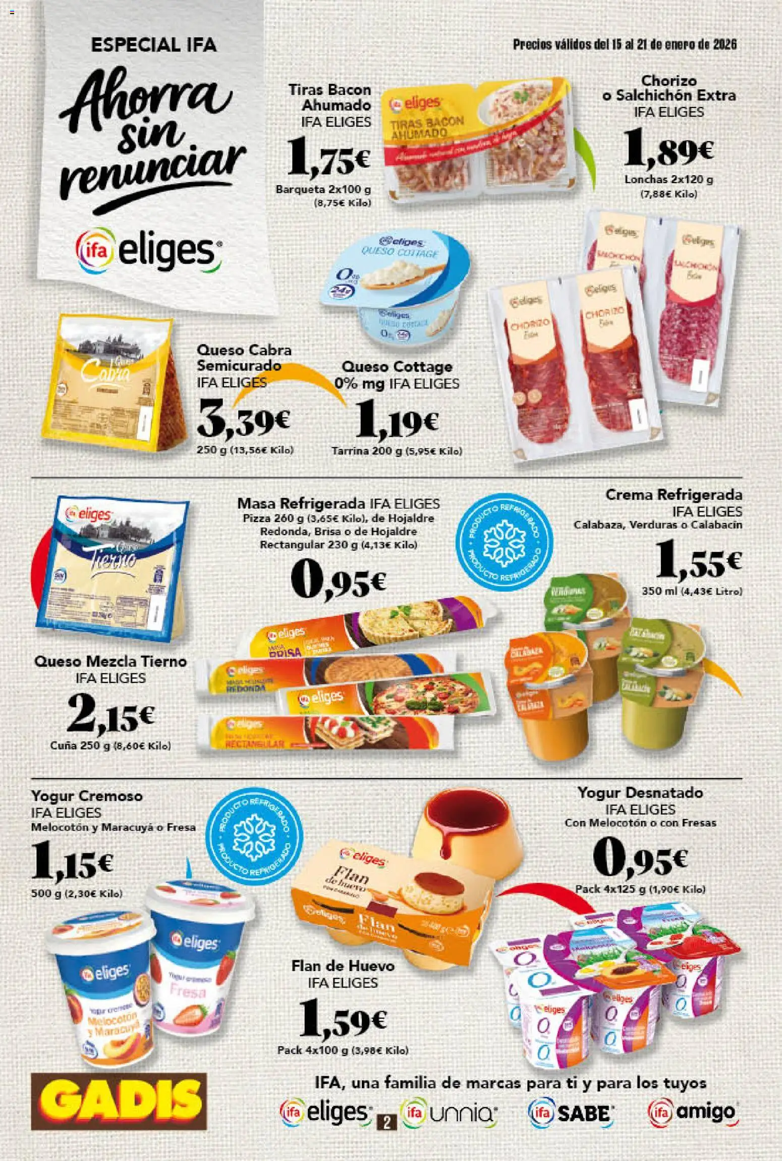 Gadis - folleto │ válido desde el 15.01.2026 | Página: 2 | Productos: Calabacín, Yogur, Pizza, Cuna