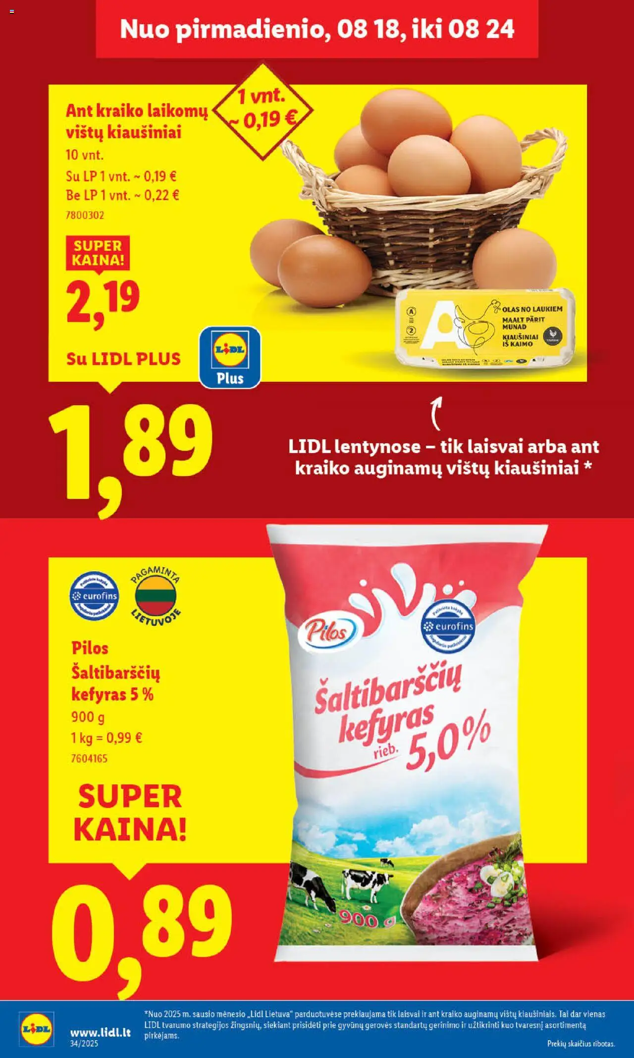 LIDL leidinys│galioja nuo 18.08.2025 | Puslapis: 34 | Prekių: Kiaušiniai