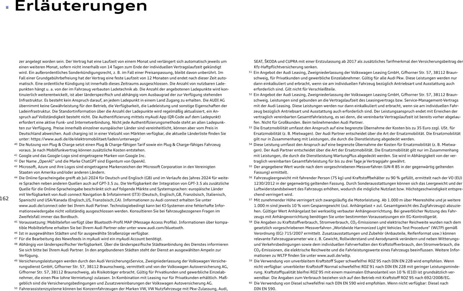 Audi A3 – gültig ab 28.10.2025 | Seite: 162