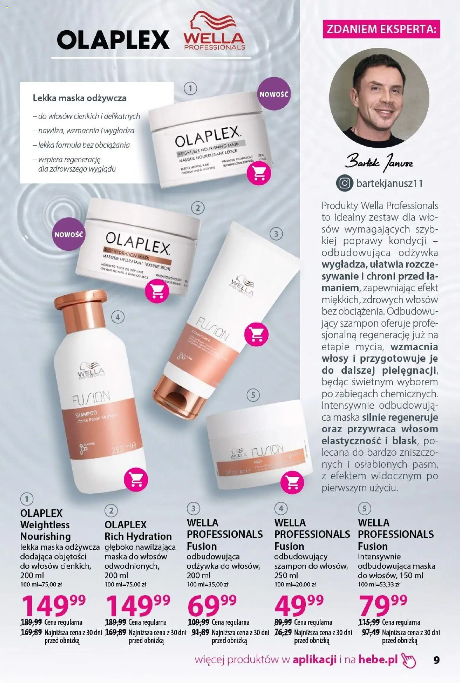 Hebe Gazetka - Katalog od 31.01.2026 | Strona: 9 | Produkty: Szampon, Odżywka, Maska do włosów, Maska