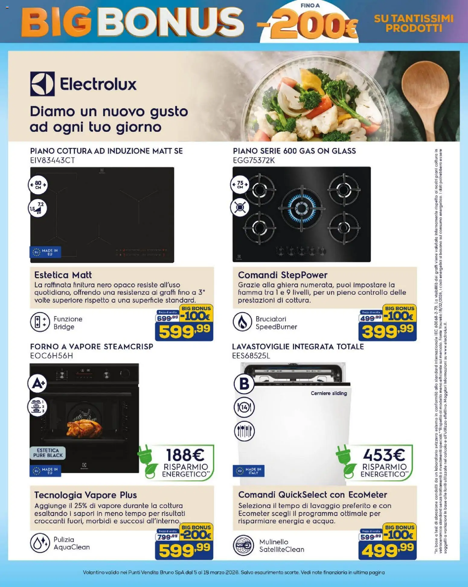 Volantino BRUNO del 05.03.2026 | Pagina: 11 | Prodotti: Piano cottura, Lavastoviglie, Forno