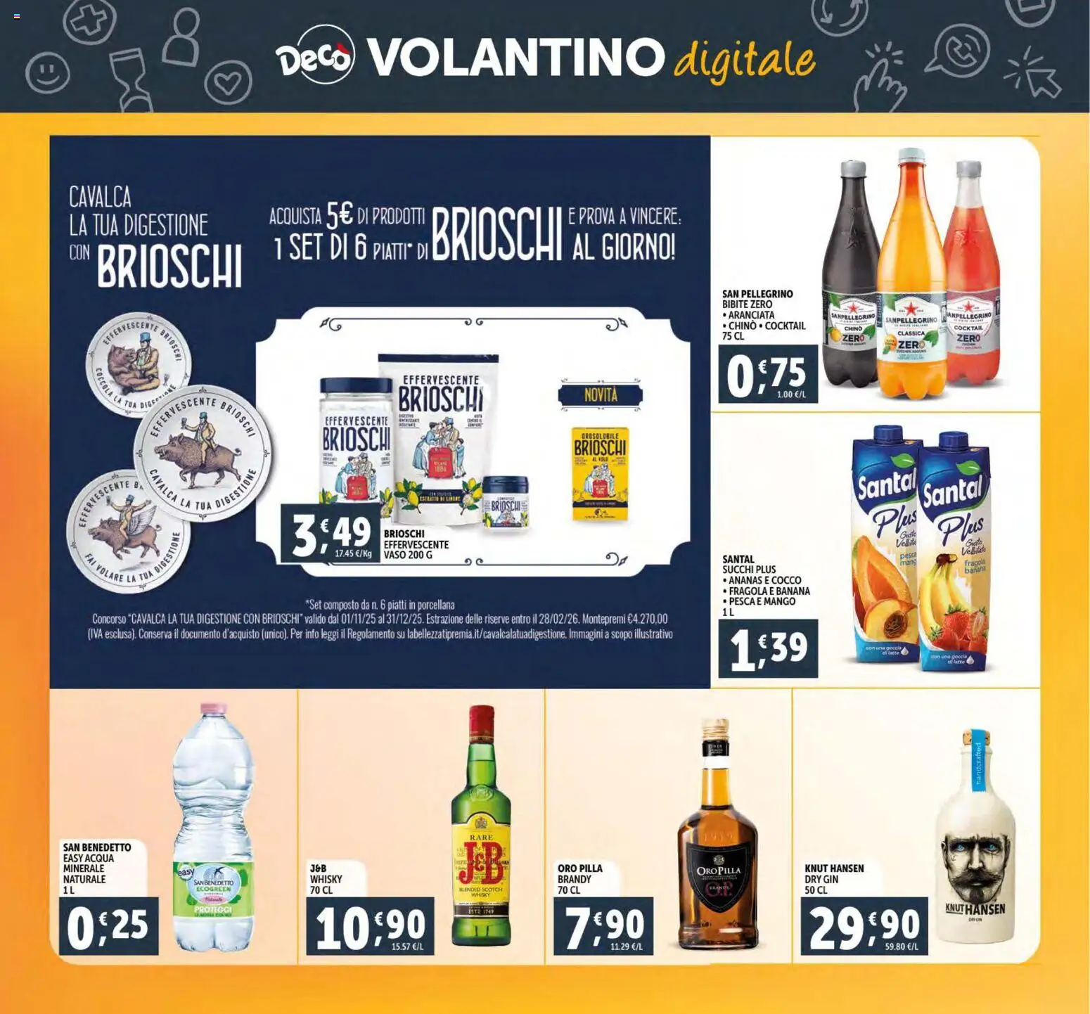Volantino Decò del 15.12.2025 | Pagina: 37 | Prodotti: Mango, Pesca, Acqua minerale, Vaso