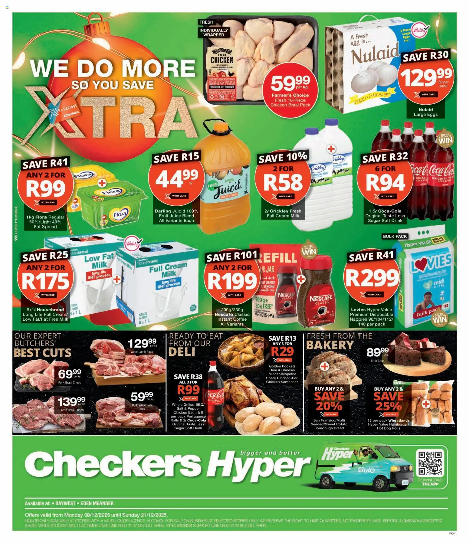 New Checkers catalogue – valid from 08.12.2025 | Page: 1 | Products: Eggs, Juice, Fat spread, Pepper