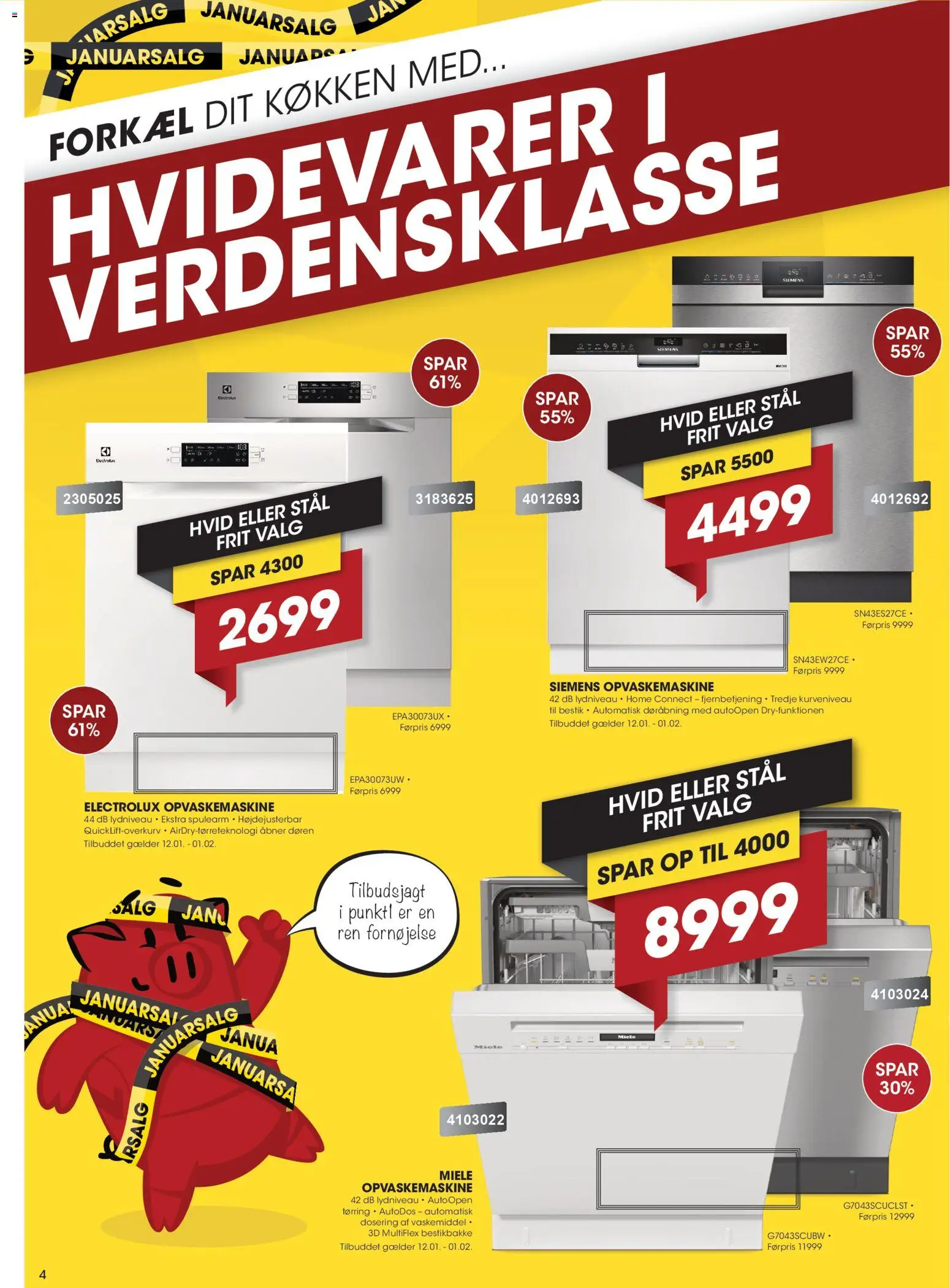 Punkt1 tilbudsavis – gyldig fra 12.01.2026 | Side: 4 | Produkter: Opvaskemaskine