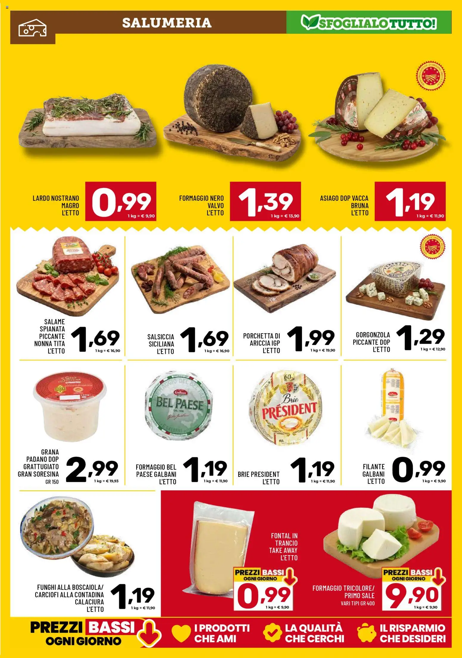 Volantino Il Centesimo del 28.04.2026 | Pagina: 3 | Prodotti: Salame, Salsiccia, Grana Padano, Letto