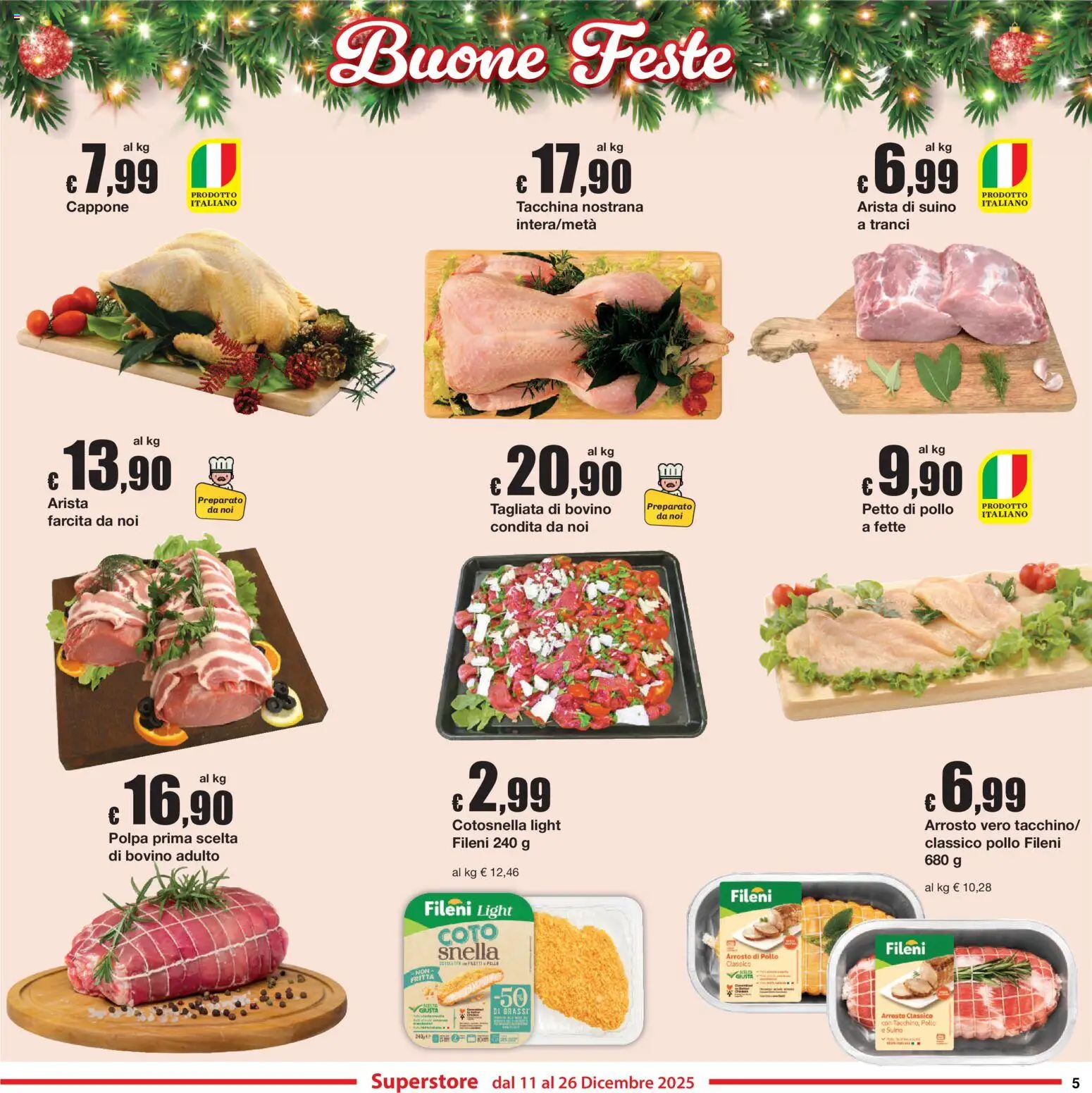 Volantino Sì con Te del 11.12.2025 | Pagina: 5 | Prodotti: Bovino, Petto di Pollo, Pollo, Suino