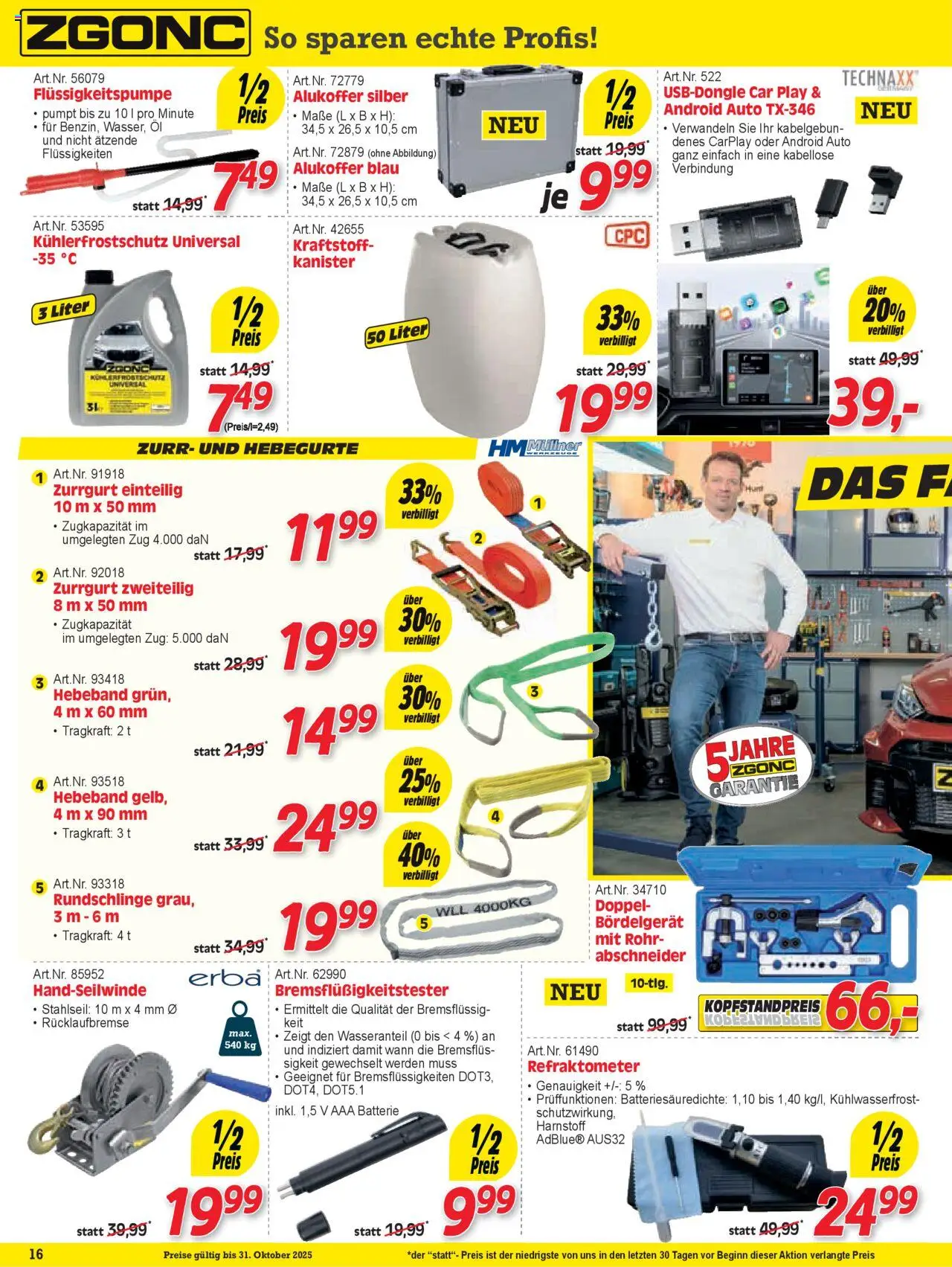 Zgonc - Flugblatt Oktober II 2025 gültig ab 15.10.2025 | Seite: 16 | Produkte: Batterie, Öl