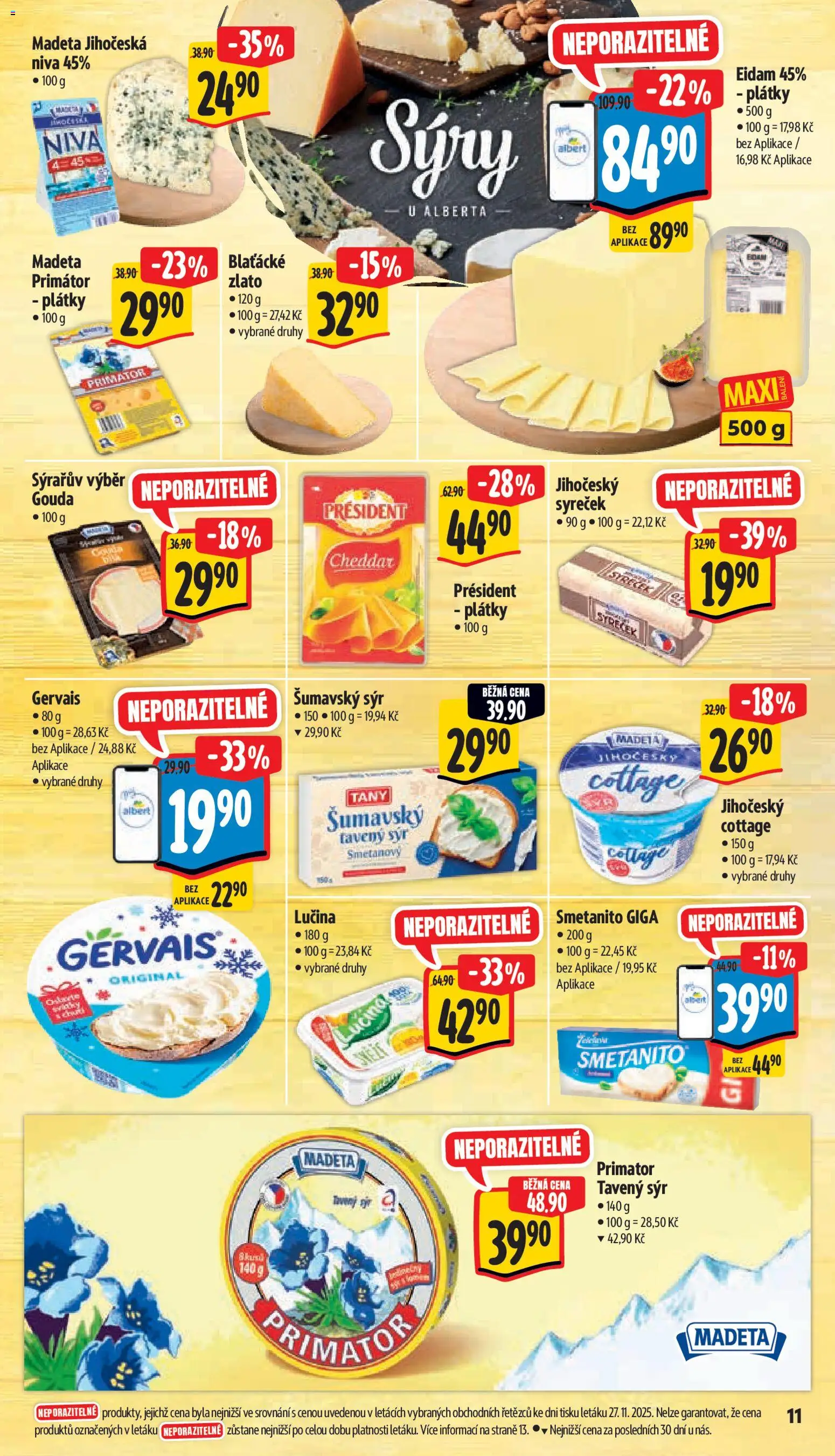 Albert leták - Supermarket od 03.12.2025 | Strana: 18 | Produkty: Tavený sýr, Gouda, Niva, Cottage
