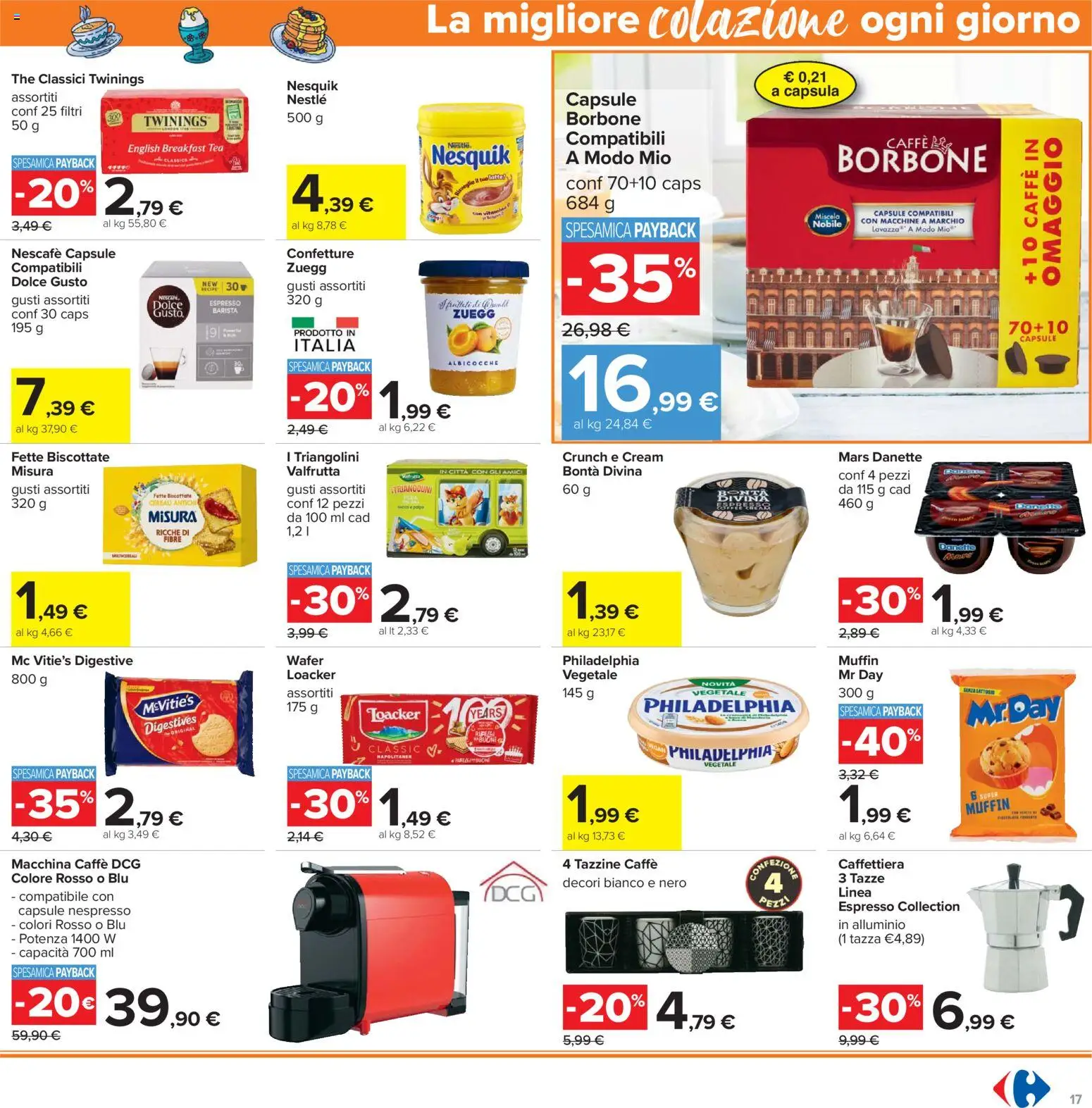 Volantino Carrefour del 06.02.2026 | Pagina: 17 | Prodotti: Caffettiera, Latte, Albicocche, Lavazza