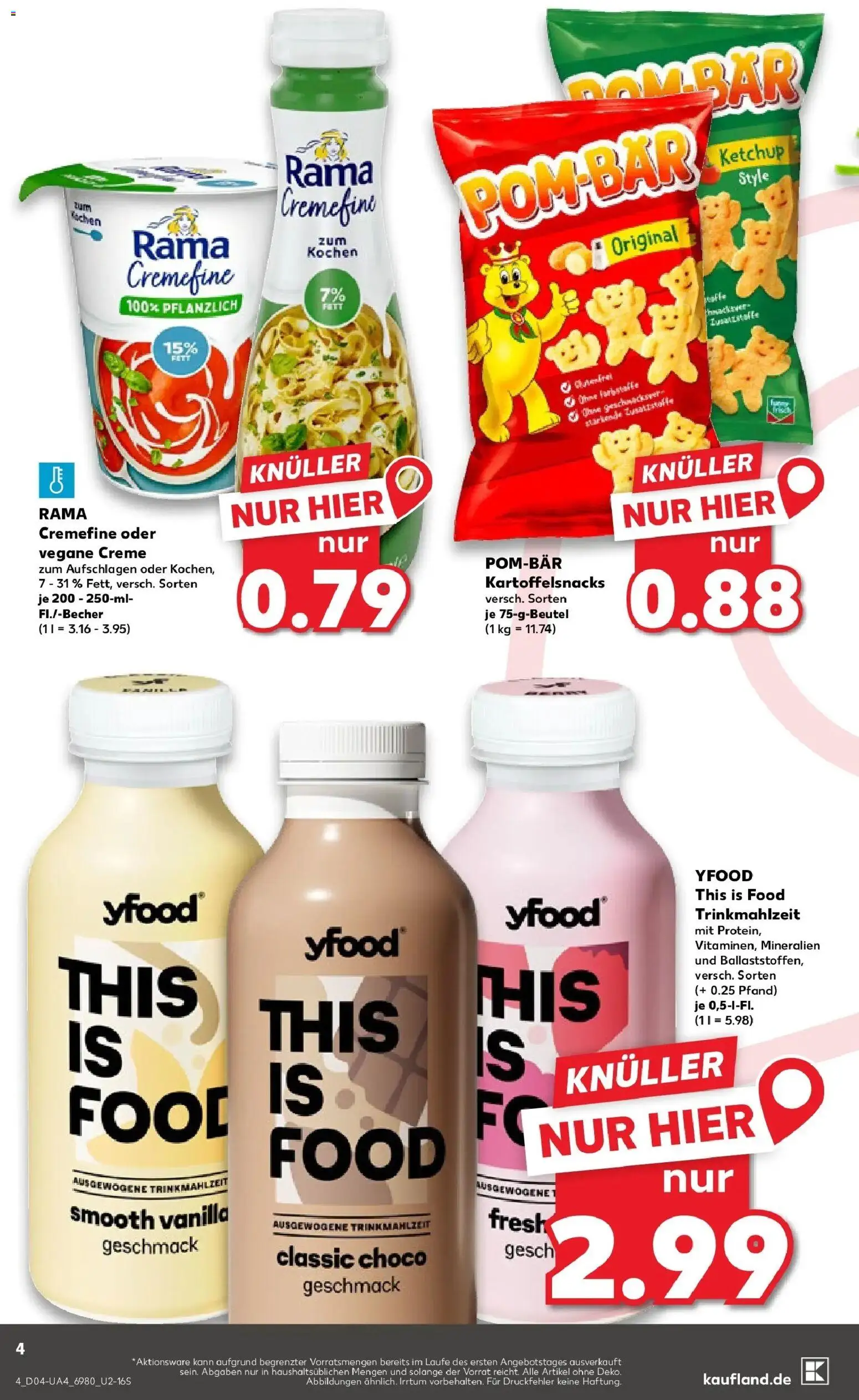 Kaufland prospekt Höchstadt	 – gültig ab 22.01.2026 | Seite: 6 | Produkte: Rama, Rama cremefine, POM-BÄR, Chips