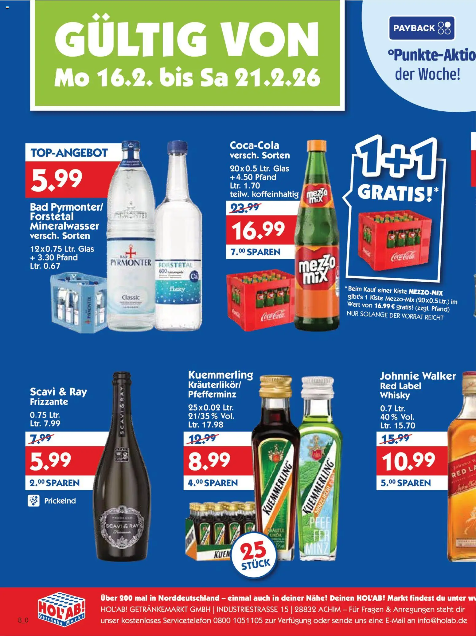 HOL’AB! Prospekt 	 – gültig ab 16.02.2026 | Seite: 2 | Produkte: Bad, Mineralwasser, Kuemmerling, Johnnie walker