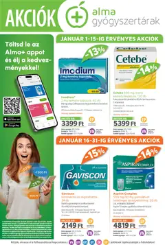 Alma Gyógyszertárak Akciós újság - amely érvényes a következő dátumtól: 01.01.2026