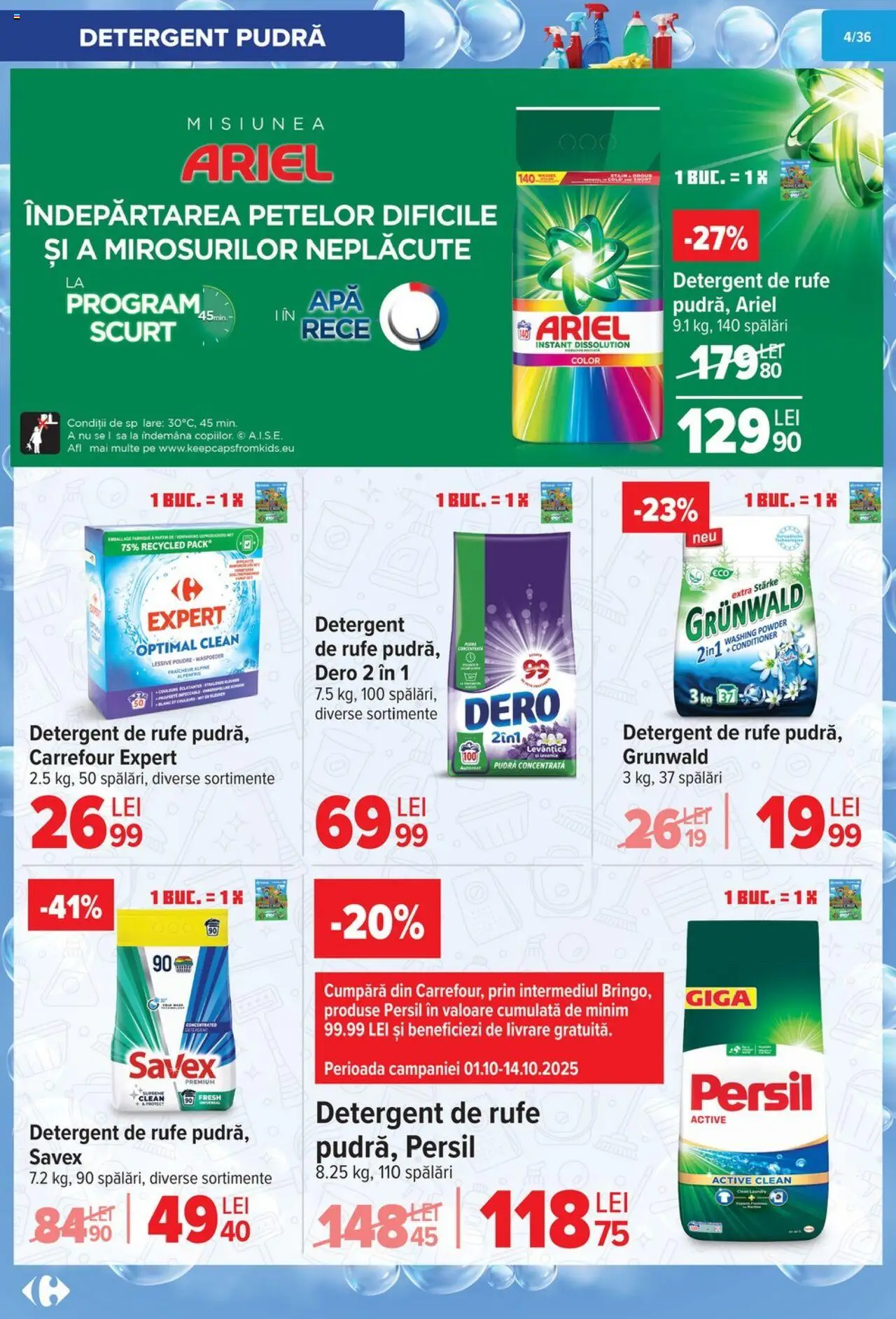 Noul catalog Carrefour – valabil de la 01.10.2025 | Pagină: 5 | Produse: Pomelo, Pudră, Detergent, Îndepărtarea petelor