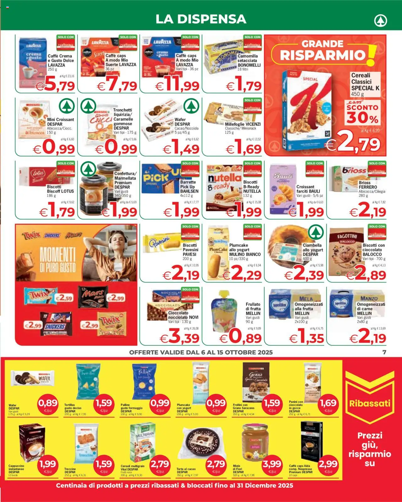 Volantino Despar del 06.10.2025 | Pagina: 7 | Prodotti: Yogurt, Torta, Cacao, Frollini