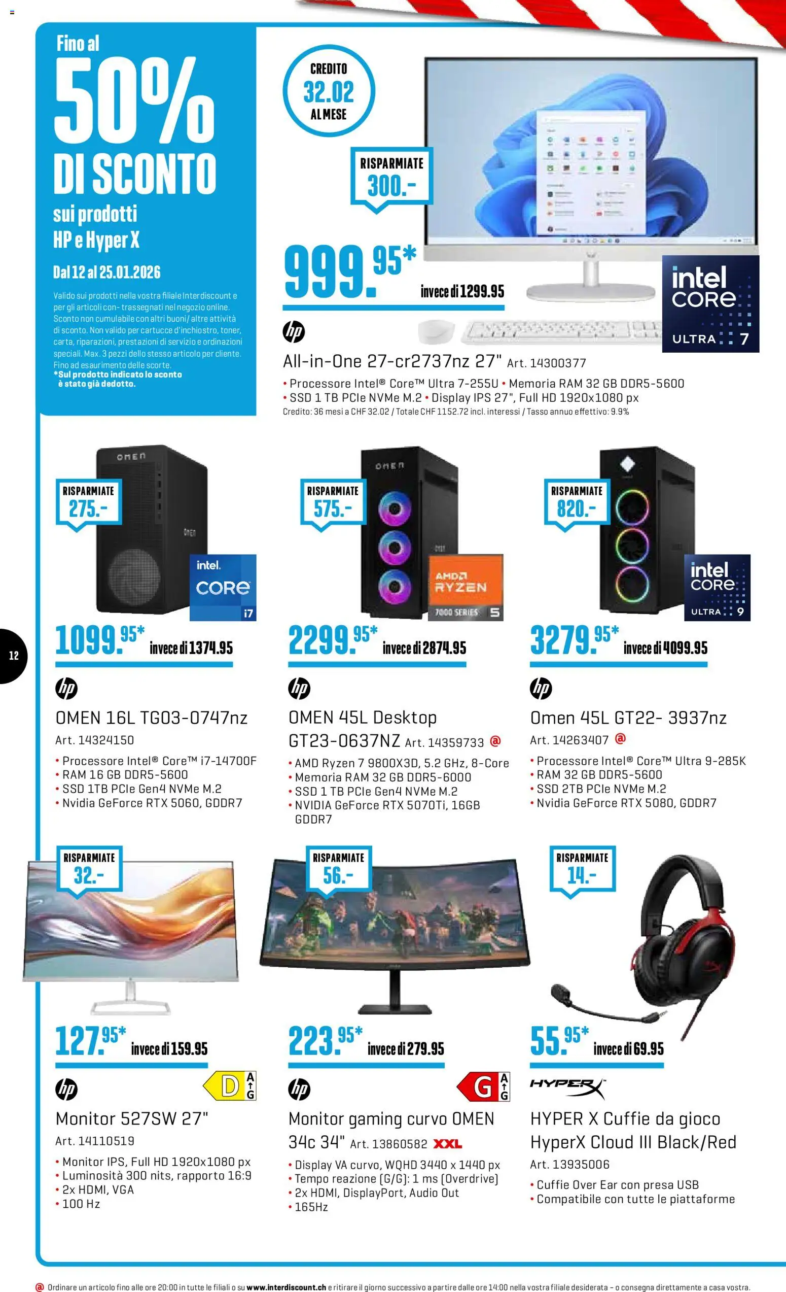 Interdiscount Aktionen IT – gültig ab 12.01.2026 | Seite: 12 | Produkte: Audio, Monitor, Usb, HP
