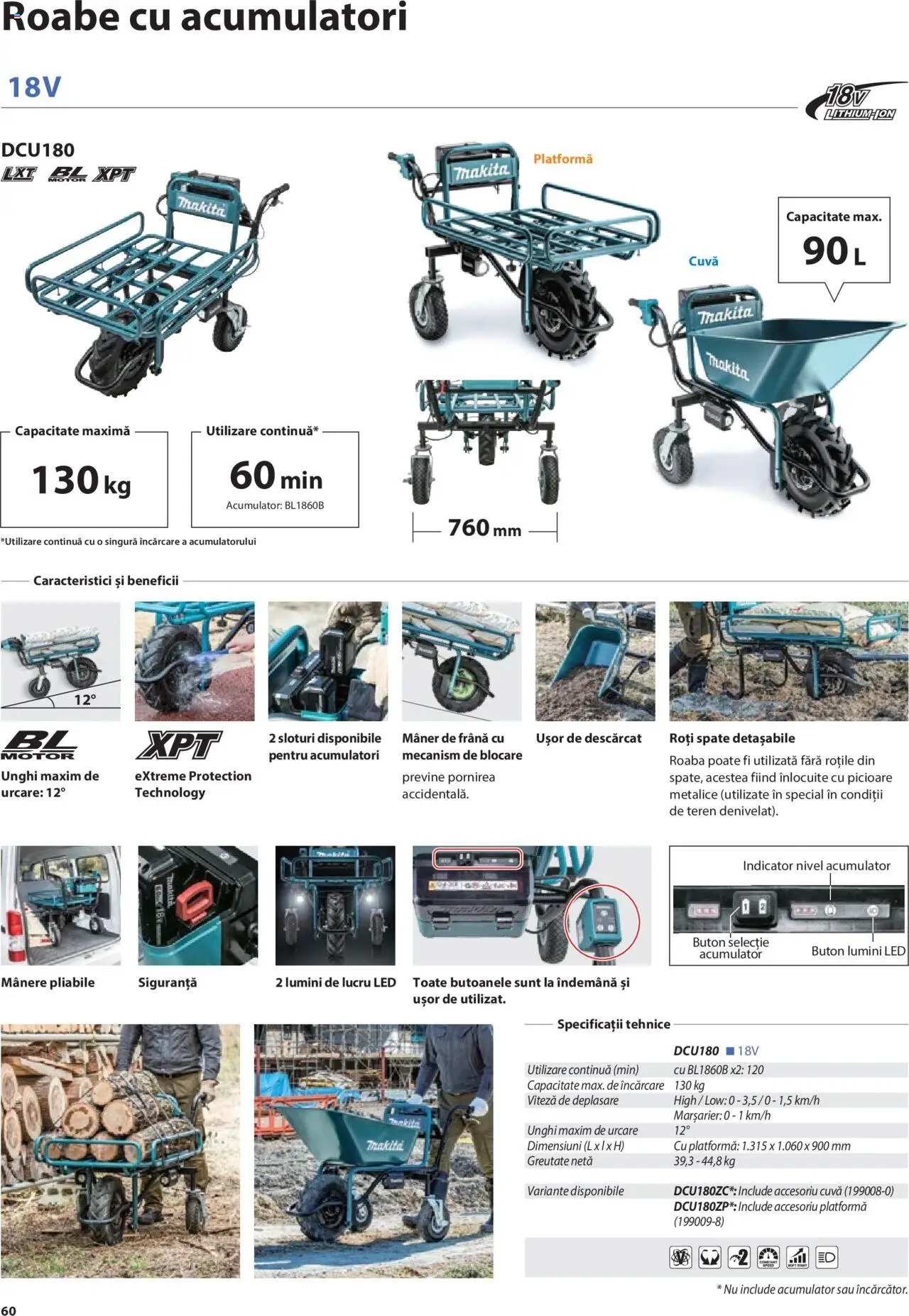Makita catalog - Mașini de Grădină – valabil de la 08.01.2025 | Pagină: 60 | Produse: Încărcător, Mâner, Roabă