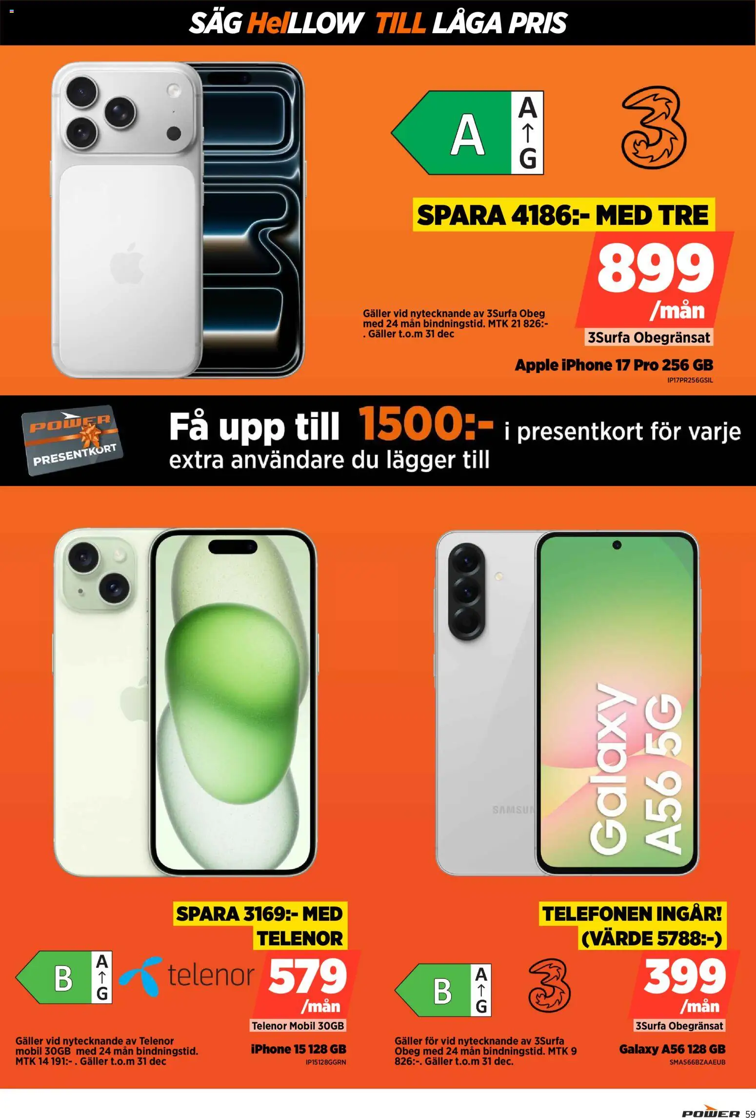 Power reklamblad aktuell från 15.12.2025 | Sida: 59 | Produkter: Såg, Galler, Äpple