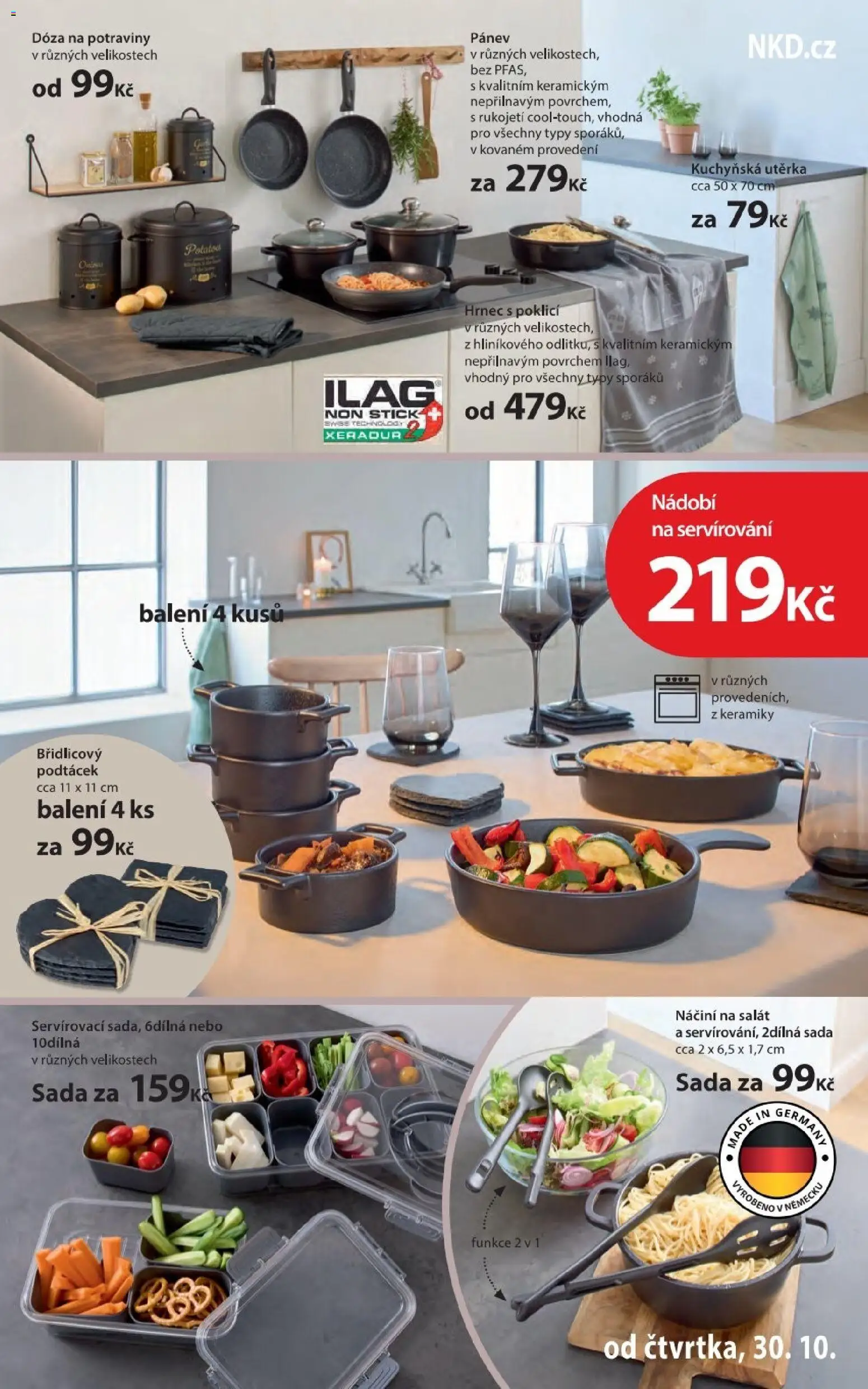 NKD leták od 30.10.2025 | Strana: 17 | Produkty: Pánev, Dóza, Salát, Utěrka